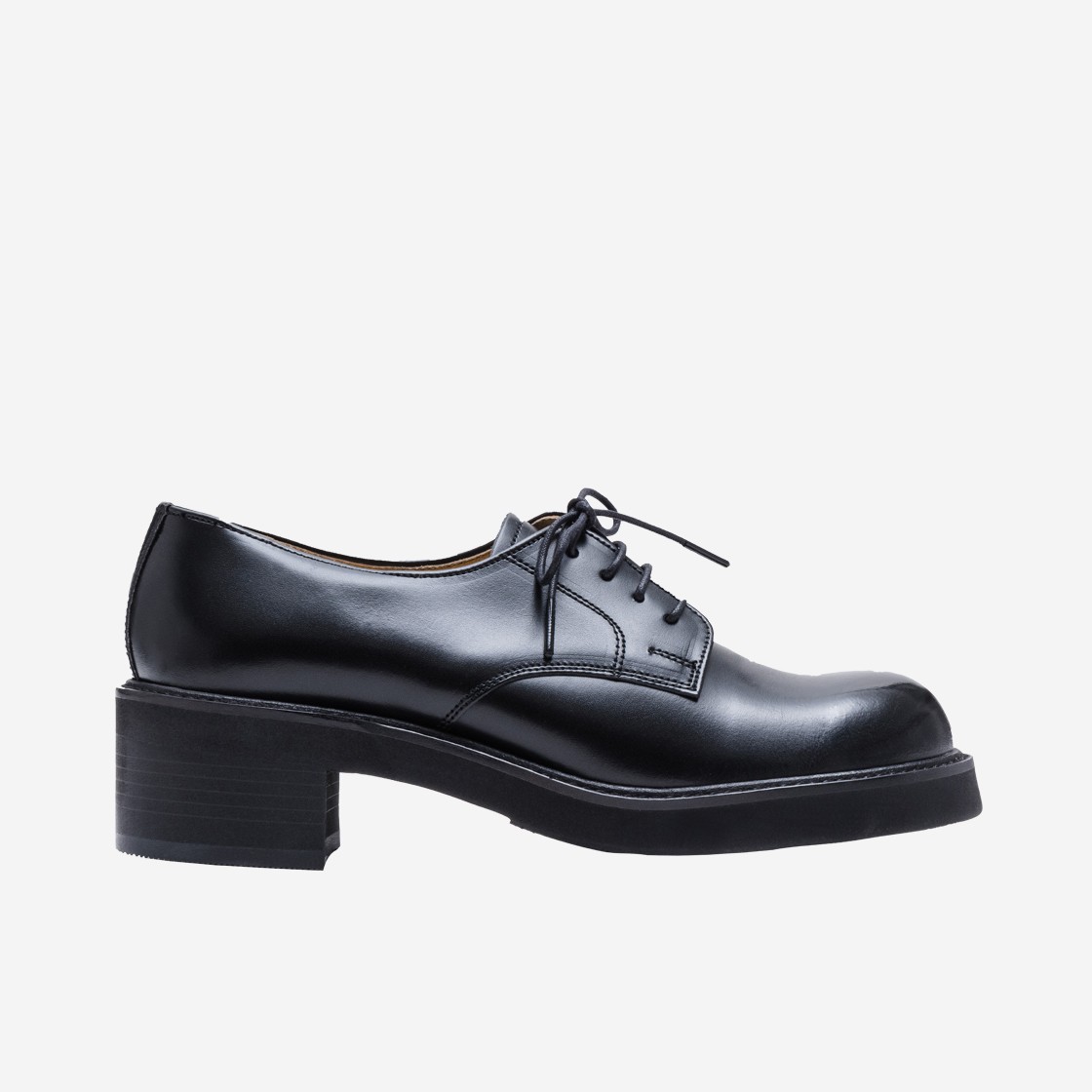 Haruta Hs-571 Round Heel-Up Derby Shoes Black 상세 이미지 1