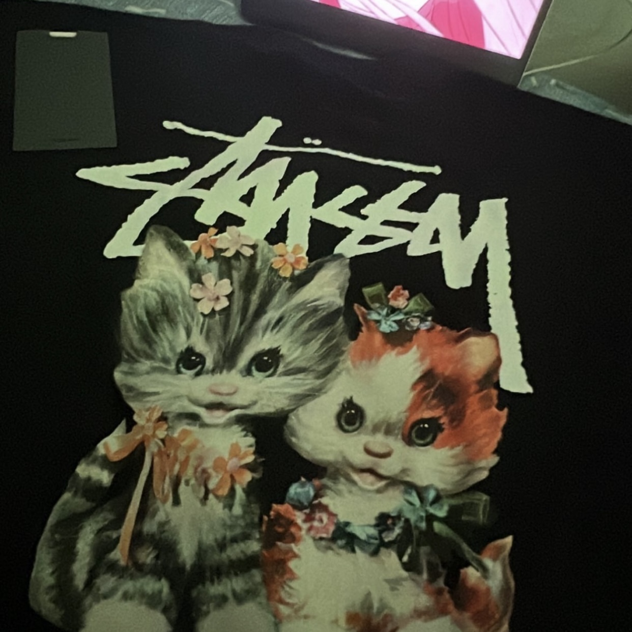 Stussy Kittens T-Shirt Black 착용 스타일
