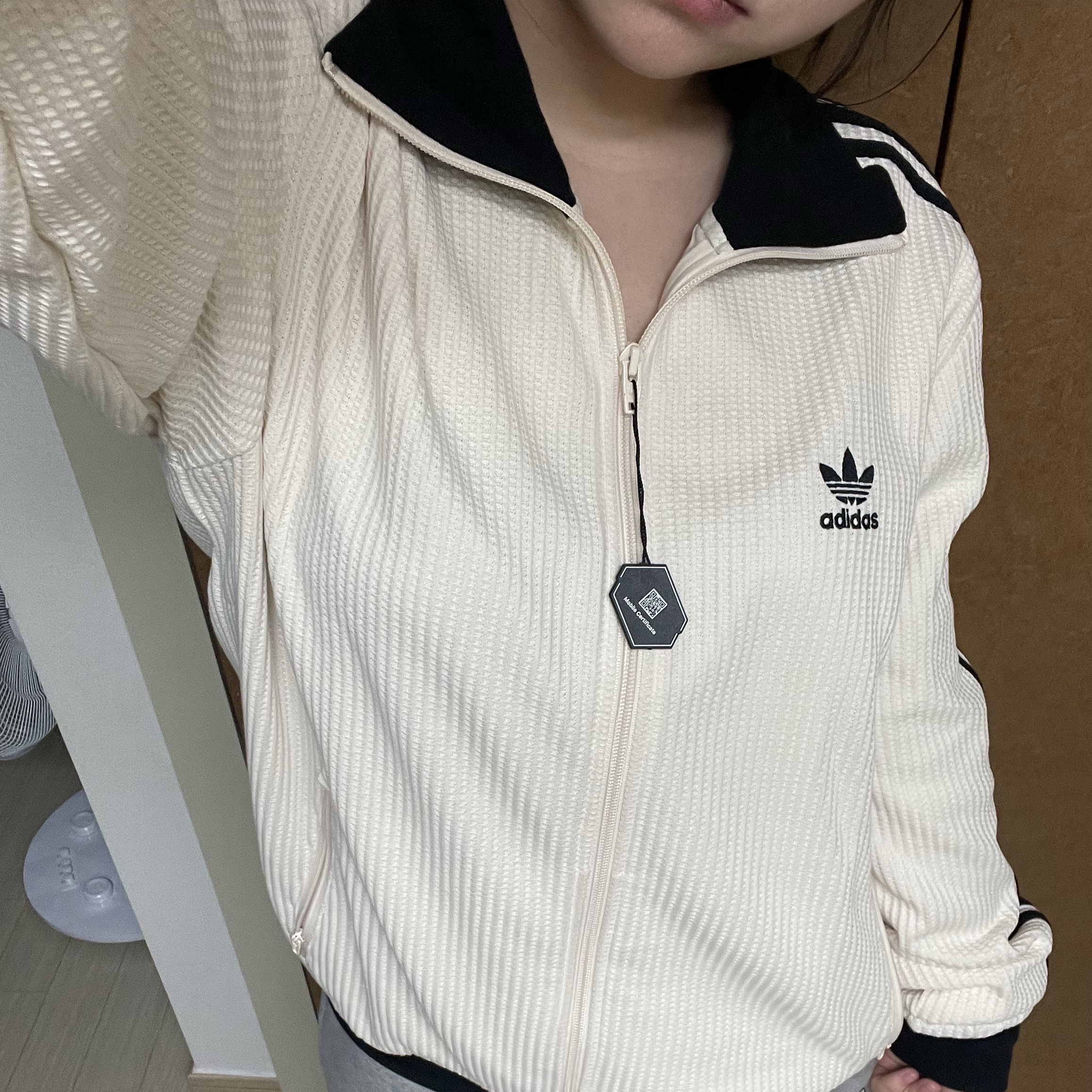 Adidas Waffle Beckenbauer Track Top Wonder White - KR Sizing 착용 스타일