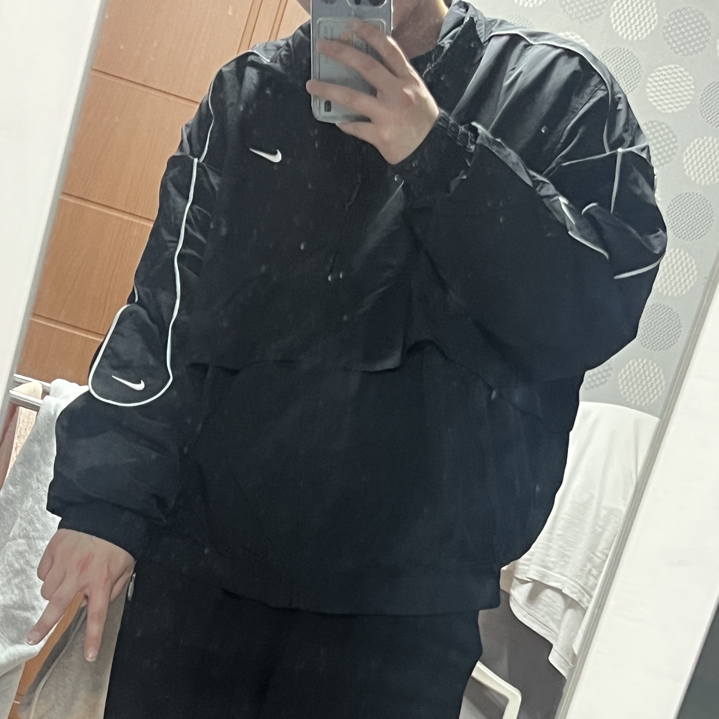 Nike NSW Solo Swoosh Woven Track Jacket Black - Asia 착용 스타일 - 2