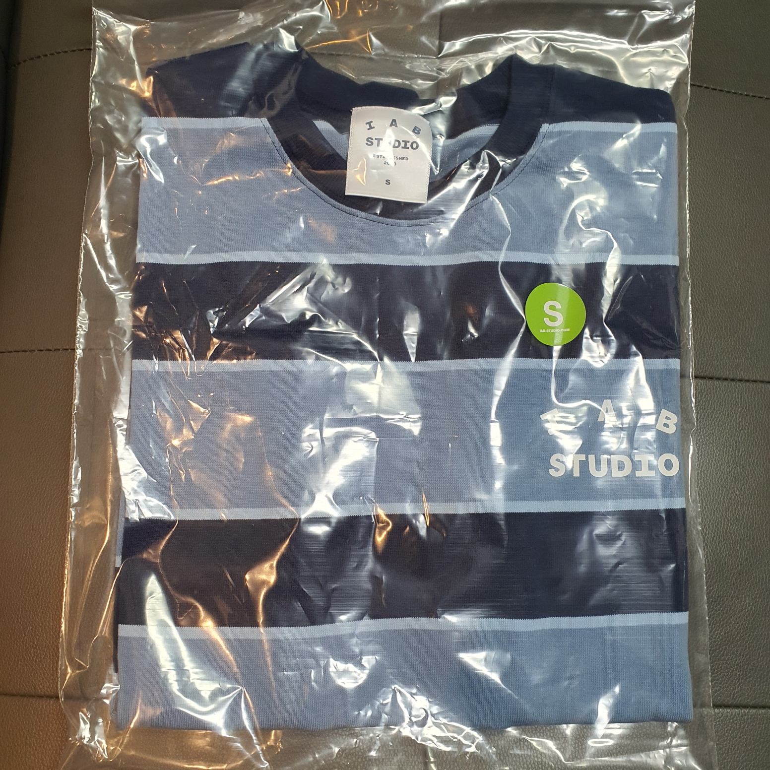 IAB Studio Striped T-Shirt Blue White 착용 스타일