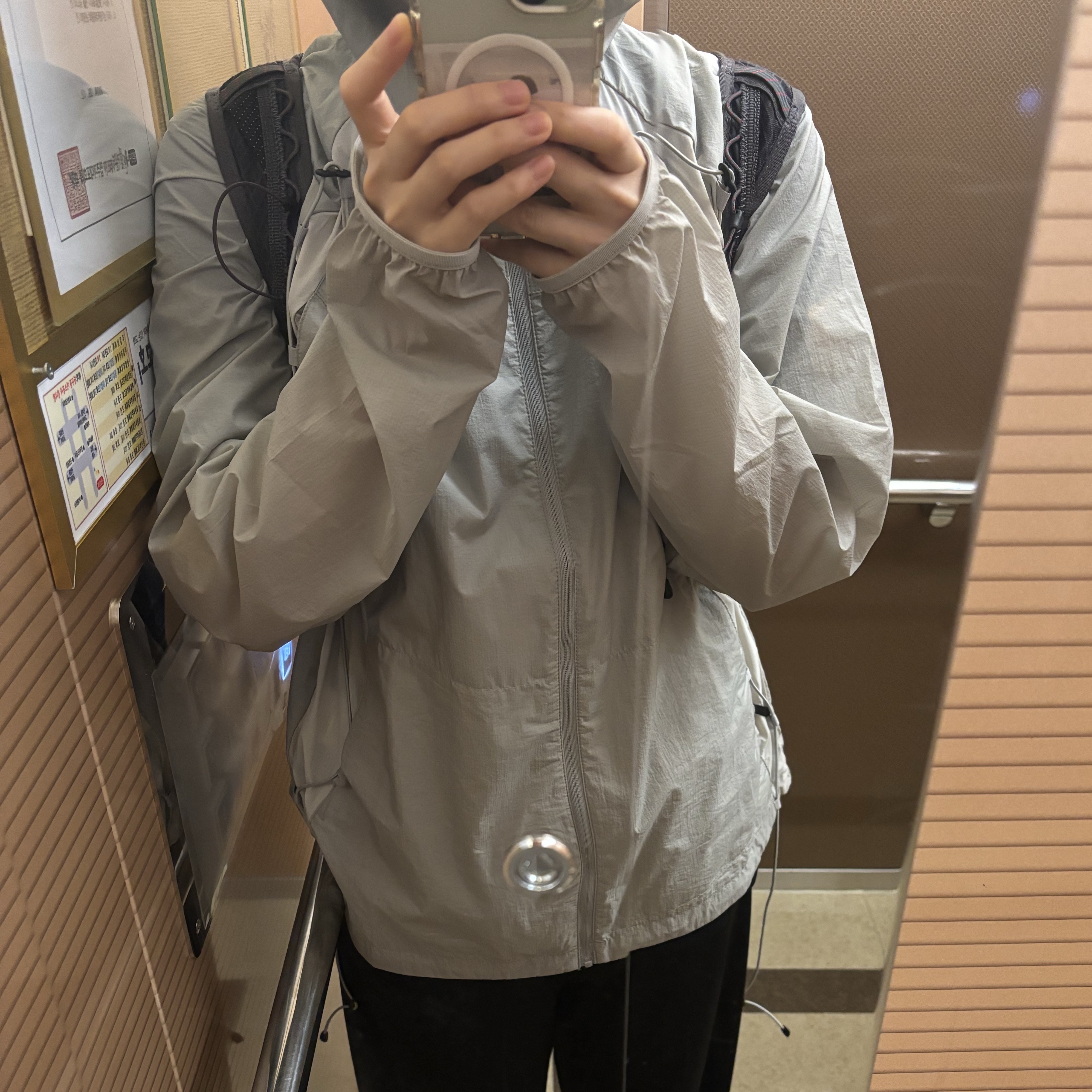 Sansan Gear Backpack Jacket Light Grey - 24SS 착용 스타일 - 1