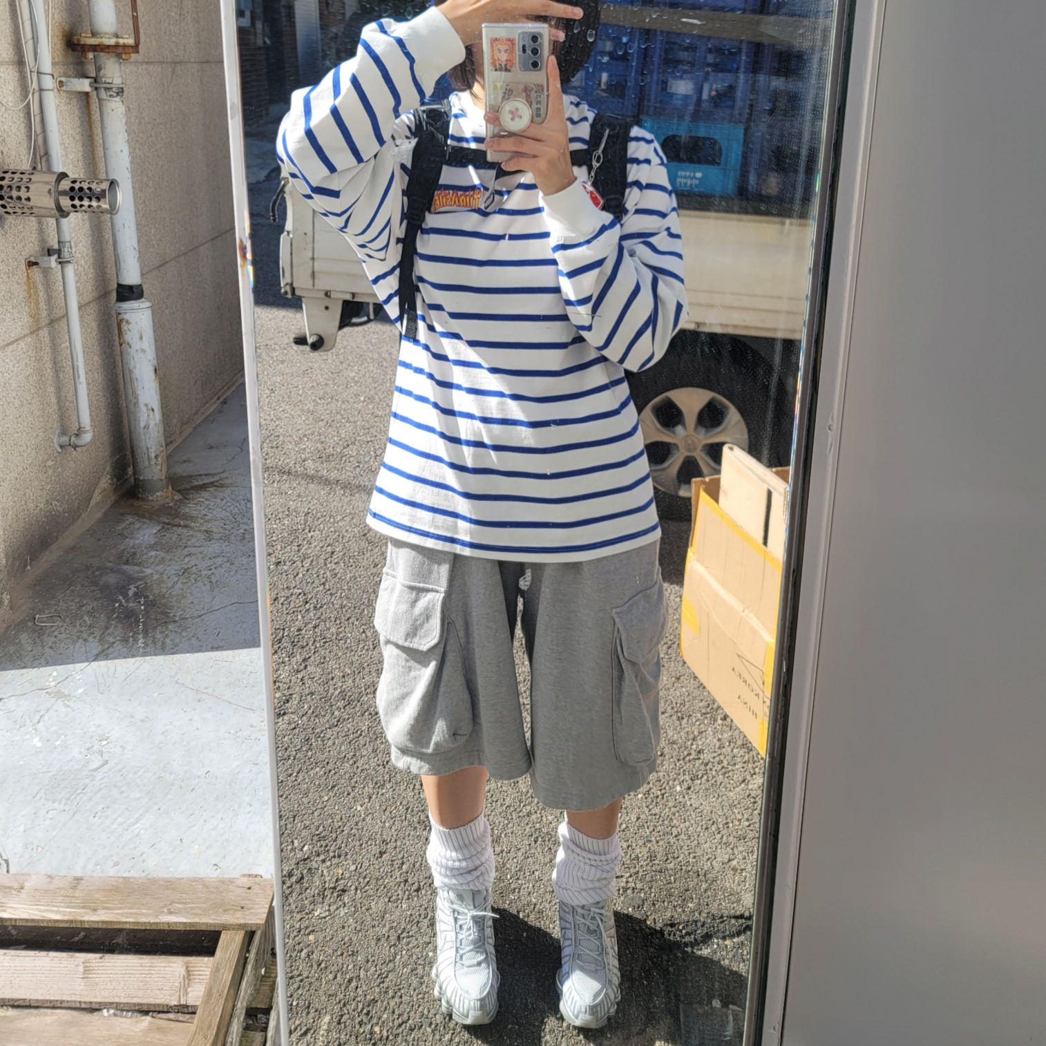 (W) Nike Shox TL Pure Platinum and Metallic Silver 착용 스타일