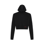 Shushu/Tong Women Hooded Knit Top Black - 24FW