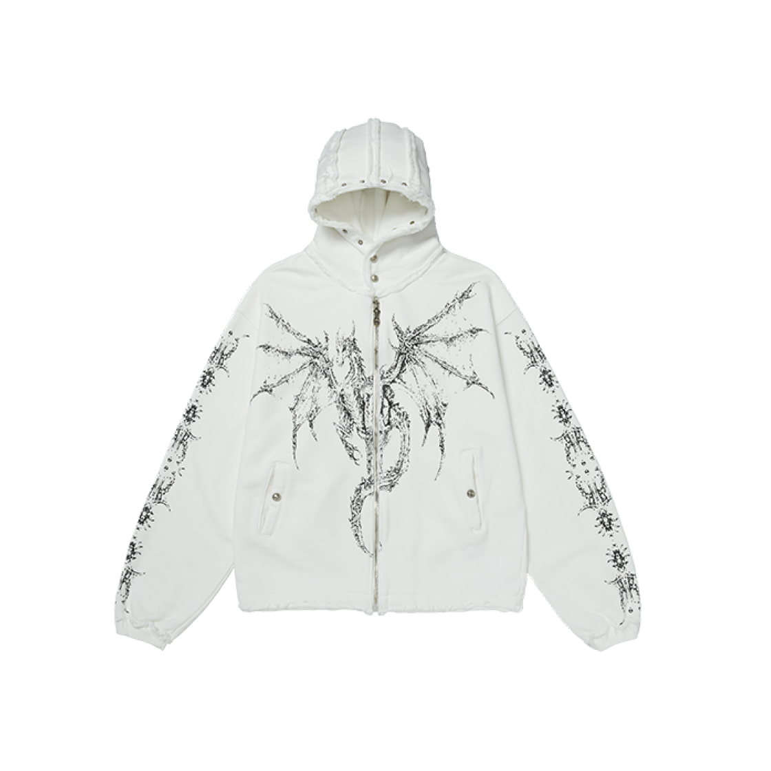 Thug Club Dragon Stud Hoodie White 상세 이미지 1