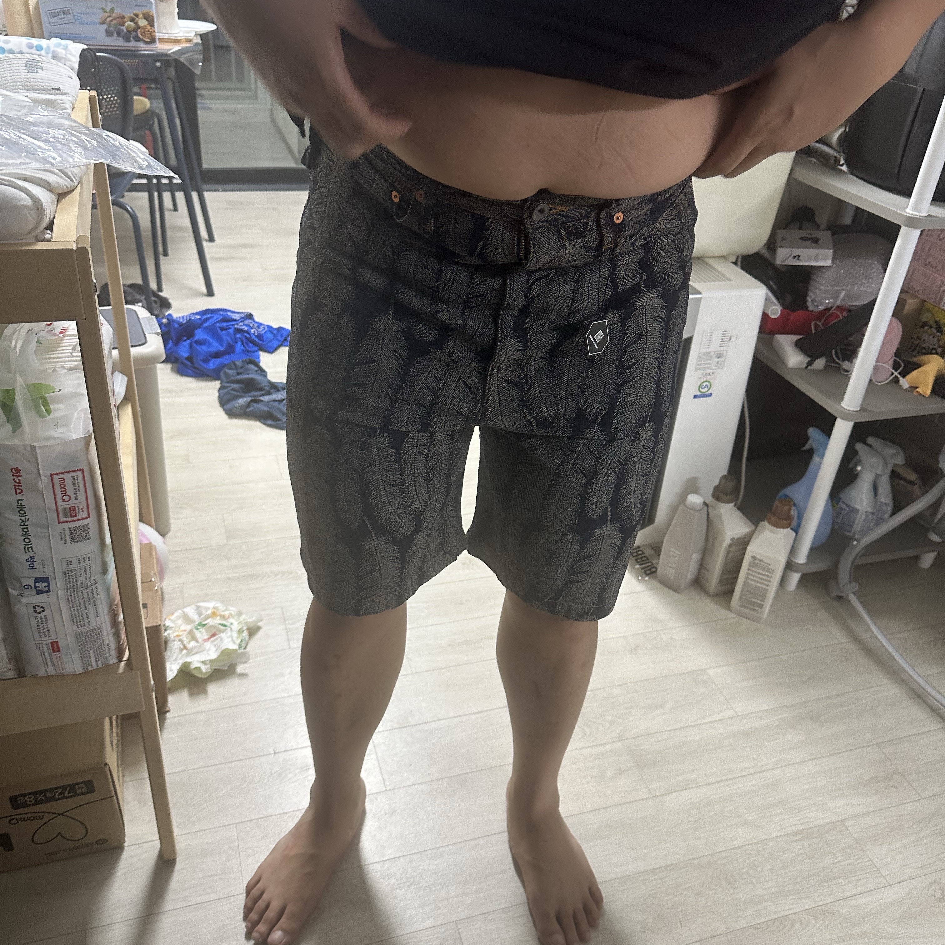 Kapital 12 oz. Magpie Denim 5P Shorts Dark Indigo 착용 스타일 - 1