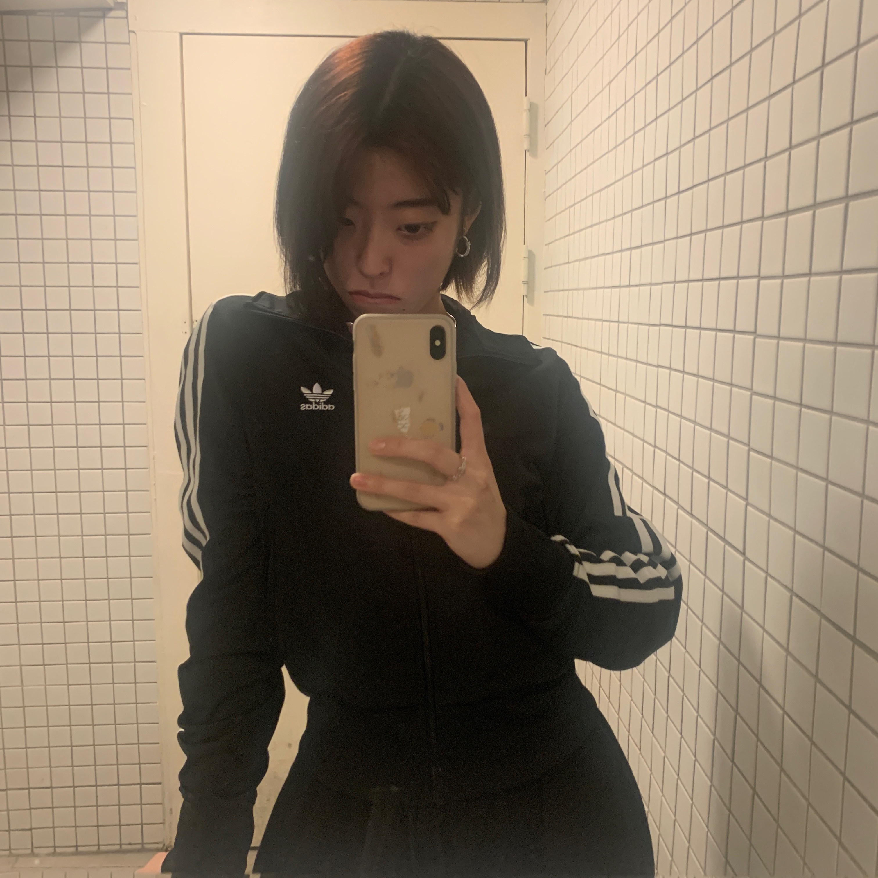 (W) Adidas Adicolor Classic Firebird Track Top Black - KR Sizing 착용 스타일