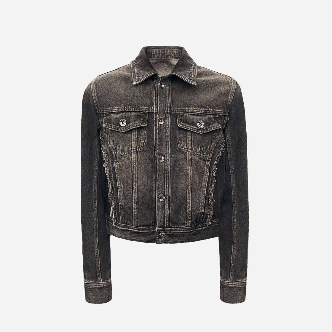 [KREAM 단독] BLR Signature Raw Cut Washing Denim Trucker Jacket Black 상세 이미지 1