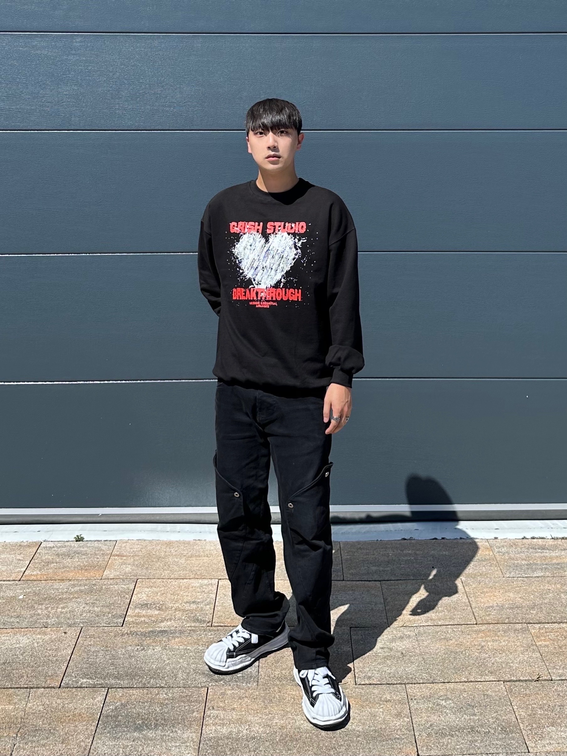Maison Mihara Yasuhiro Peterson OG Sole Canvas Low Sneakers Black 착용 스타일 - 1