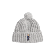 [20% 적립] Polo Ralph Lauren Women Polo Bear Rib Pom Pom Beanie Hat Grey - 24FW