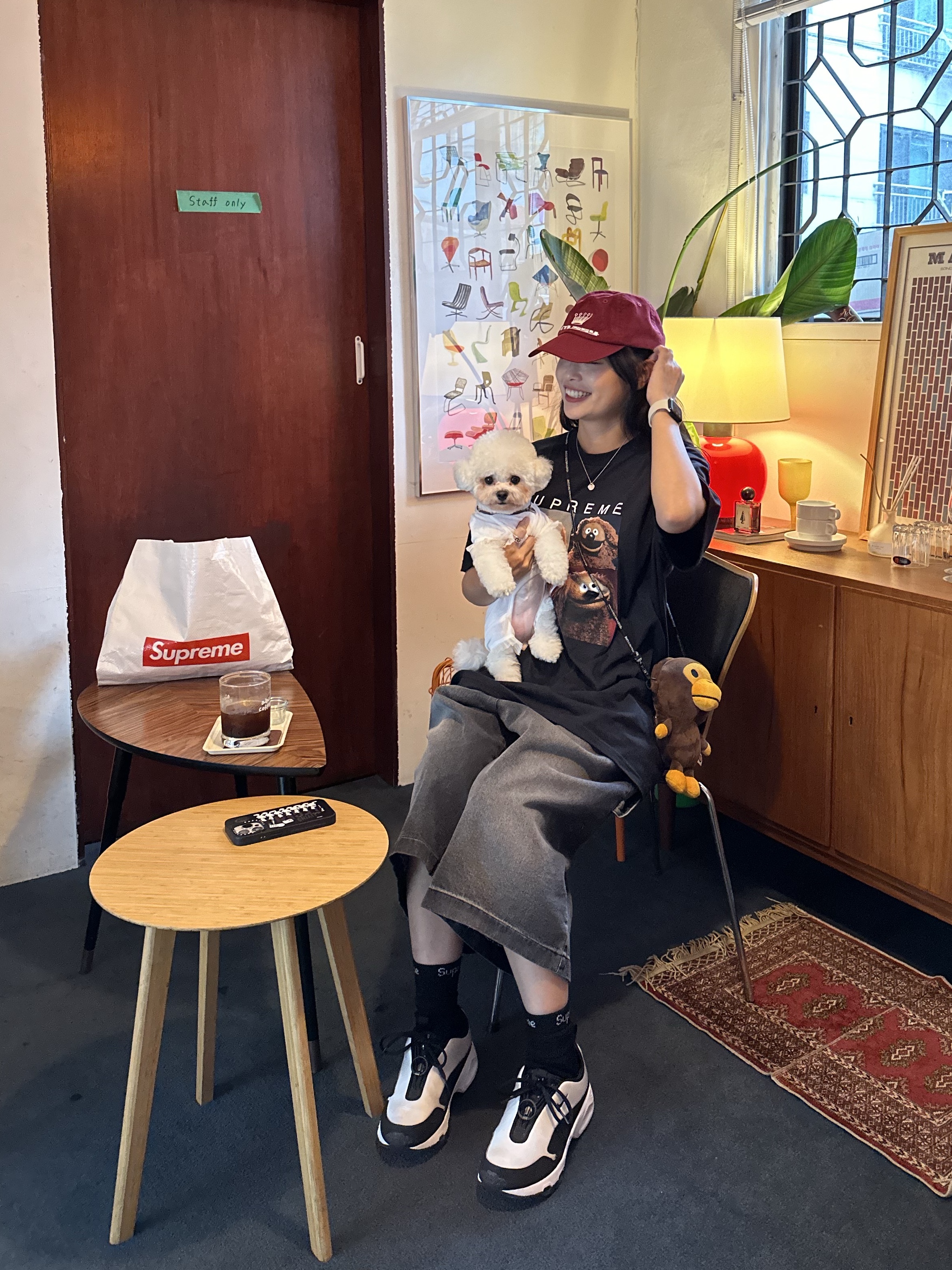 Supreme Rowlf T-Shirt Black - 24SS, Nike x Comme des Garcons Homme Plus Air Max Sunder SP White Black 착용 스타일 - 4