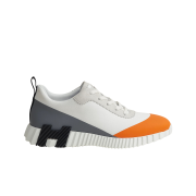Hermes Bouncing Sneakers Calfskin Suede Goatskin & Multicolore Orange