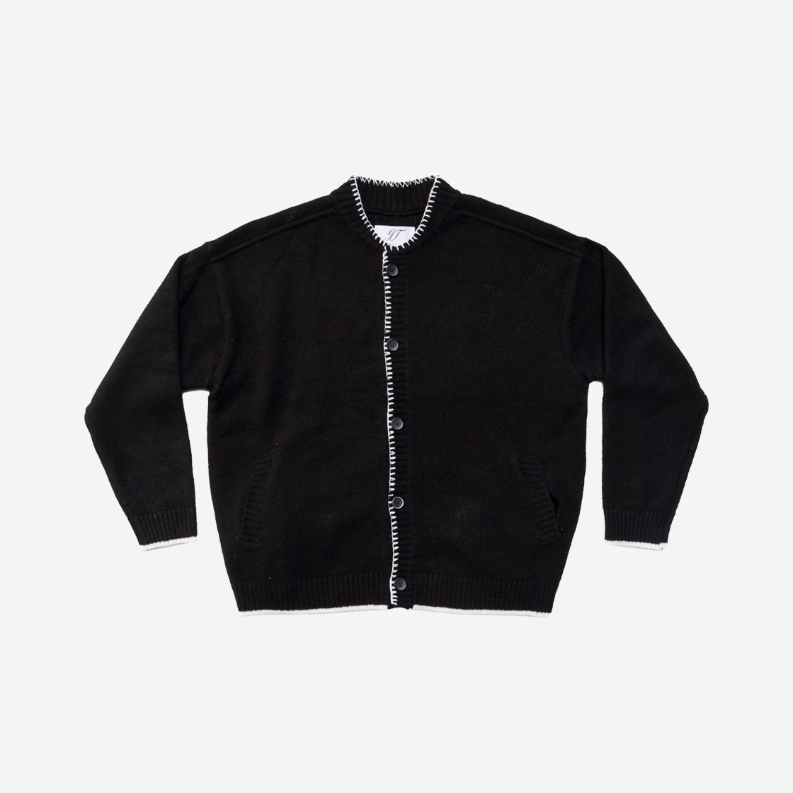 GT24FW07 BK The Greatest Merrow Stitch Cardigan Black