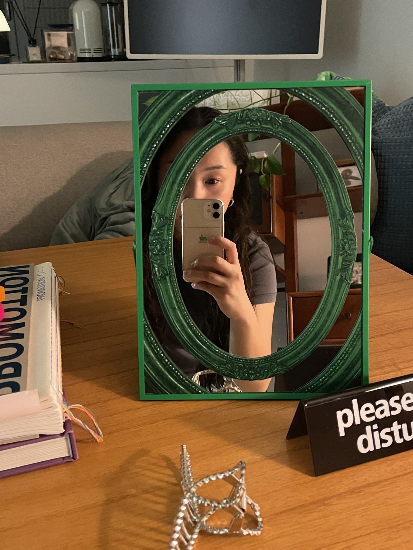 Say Touche Framex3 Table Mirror Small Green, Say Touche Framex3 Table Mirror Small Orange 착용 스타일
