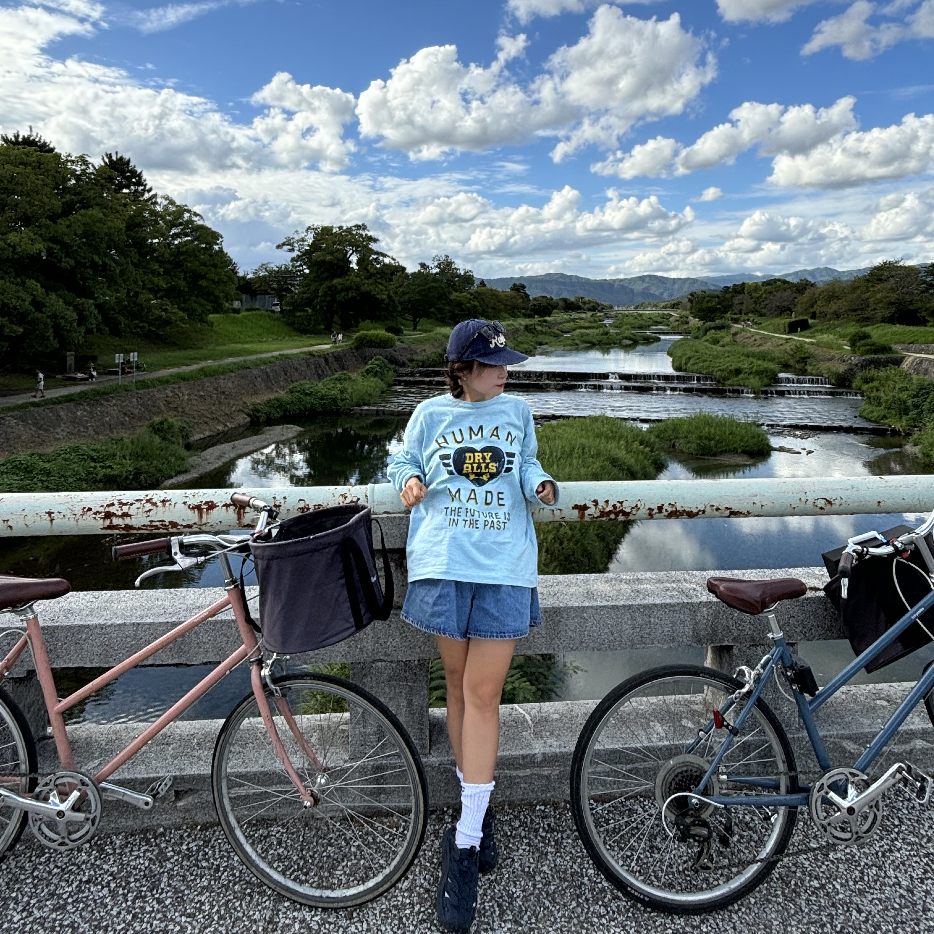 Human Made Graphic L/S T-Shirt Blue, Hoka Hopara Navy 착용 스타일 - 1