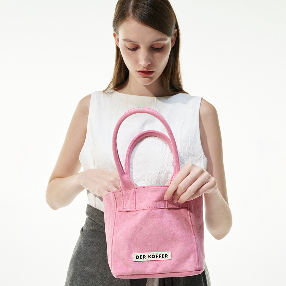 델 코퍼 쇼퍼 스웨이드 미니 핑크(Der koffer Shopper Suede Mini Pink) - 3