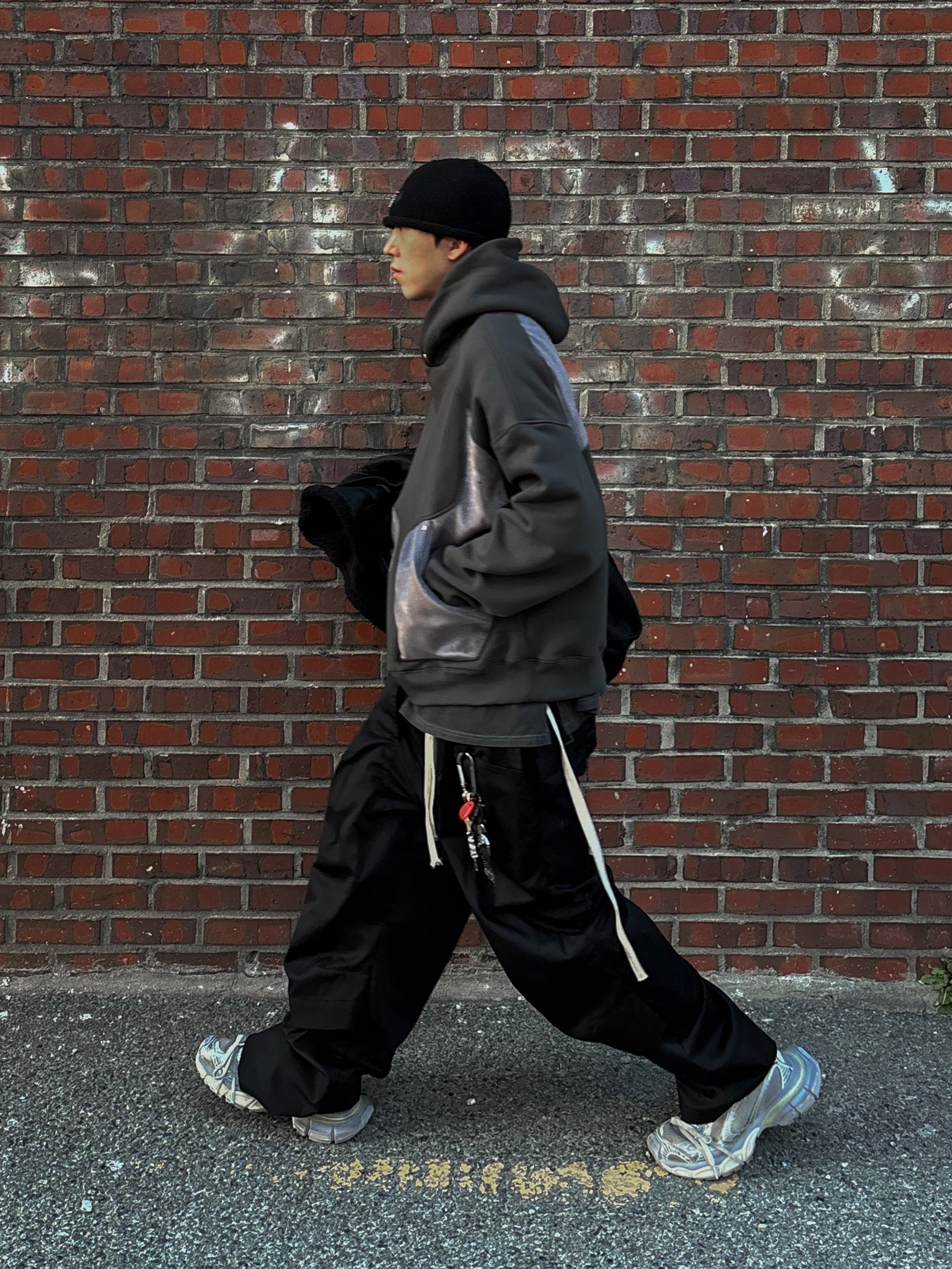Wapworks Fur Scrap Heavy Sweat Hoodie Brighten, Balenciaga 3XL Sneakers Light Beige 착용 스타일 - 2