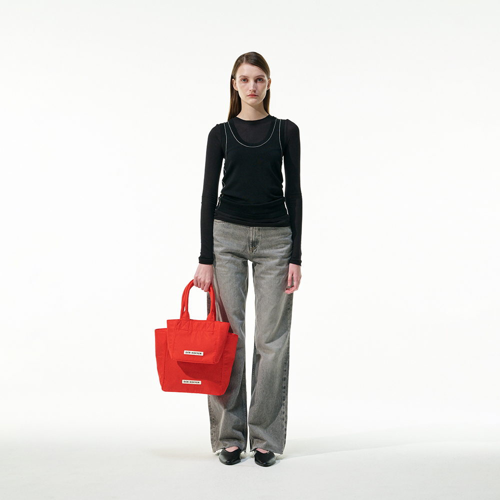 델 코퍼 쇼퍼 나일론 미니 레드(Der koffer Shopper Nylon Mini Red) - 2