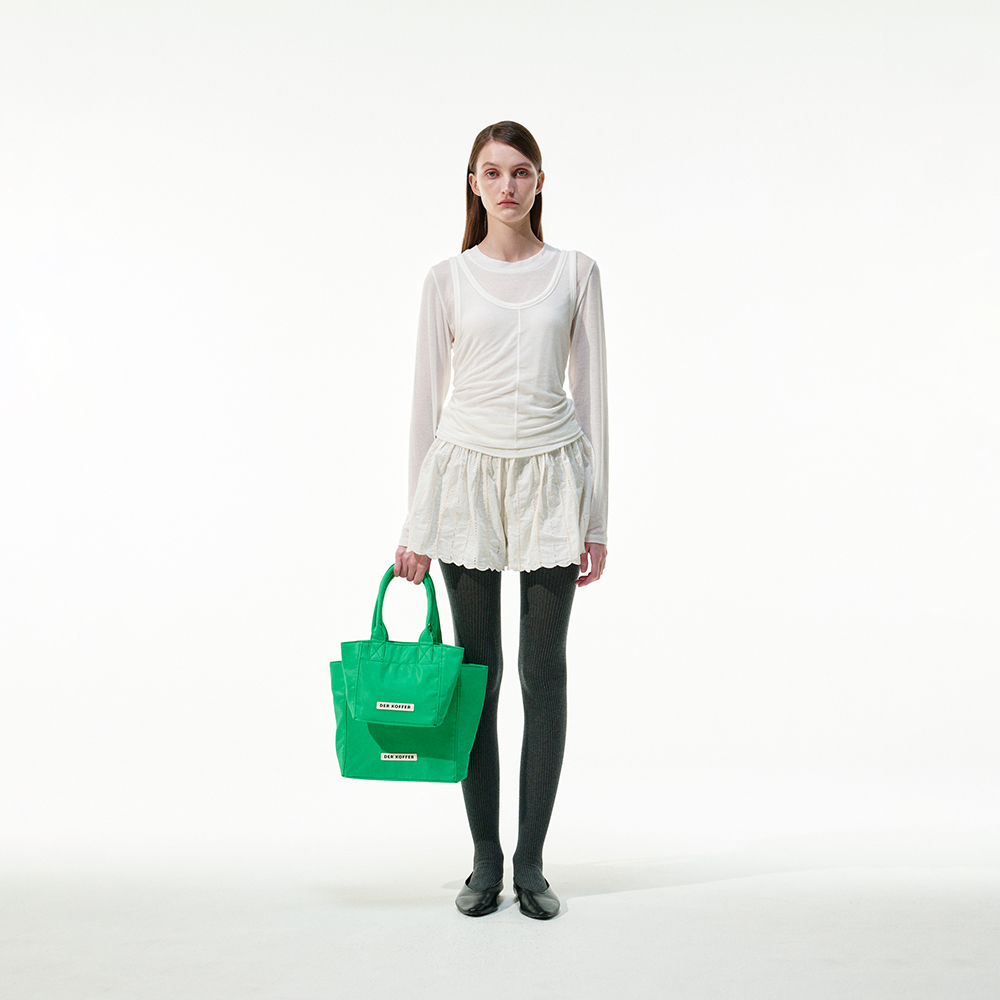 델 코퍼 쇼퍼 나일론 미니 그린(Der koffer Shopper Nylon Mini Green) - 2