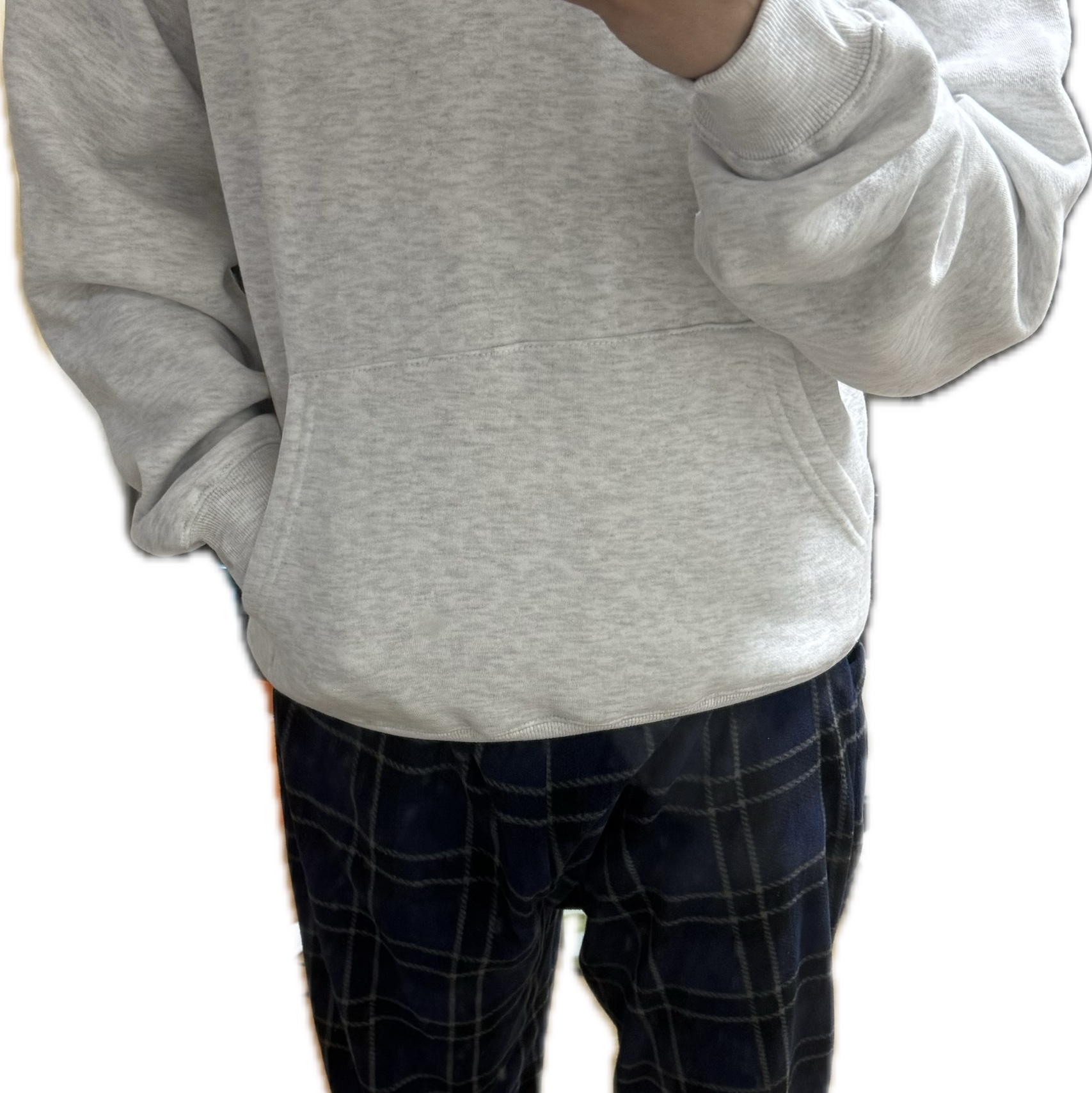IAB Studio Hoodie Light Gray 착용 스타일