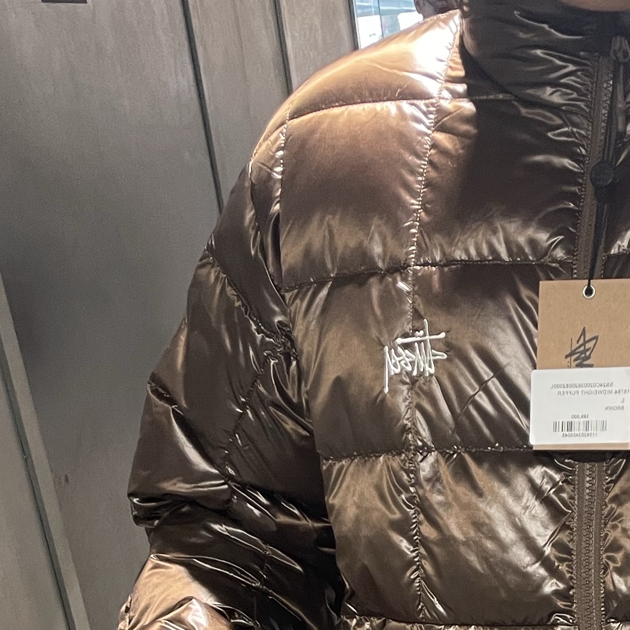 Stussy Midweight Puffer Brown 착용 스타일