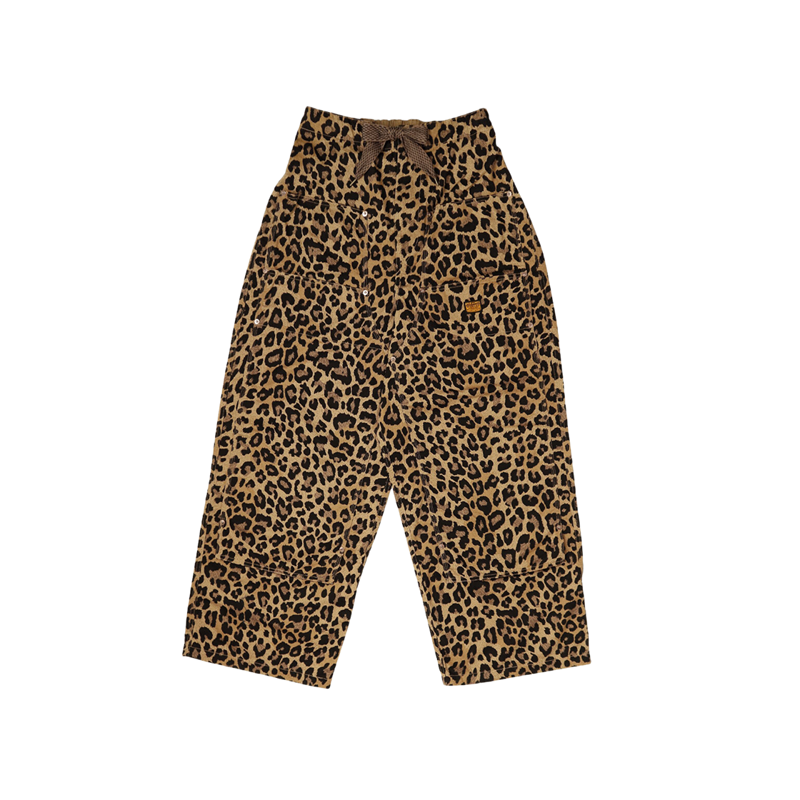 Kapital Cotton Herringbone Leopard Print W Knee Easy Baggy Pants Brown 상세 이미지 1