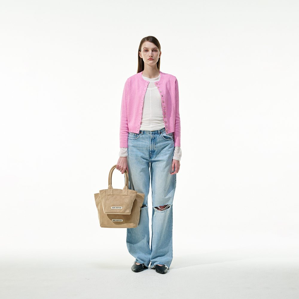 델 코퍼 쇼퍼 스웨이드 미니 베이지(Der koffer Shopper Suede Mini Beige) - 2