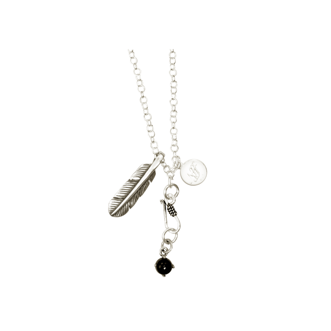 엔프프 실버925 플룸 오닉스 네크리스 실버(Nff Silver925 Plume Onyx Necklace Silver) - 2