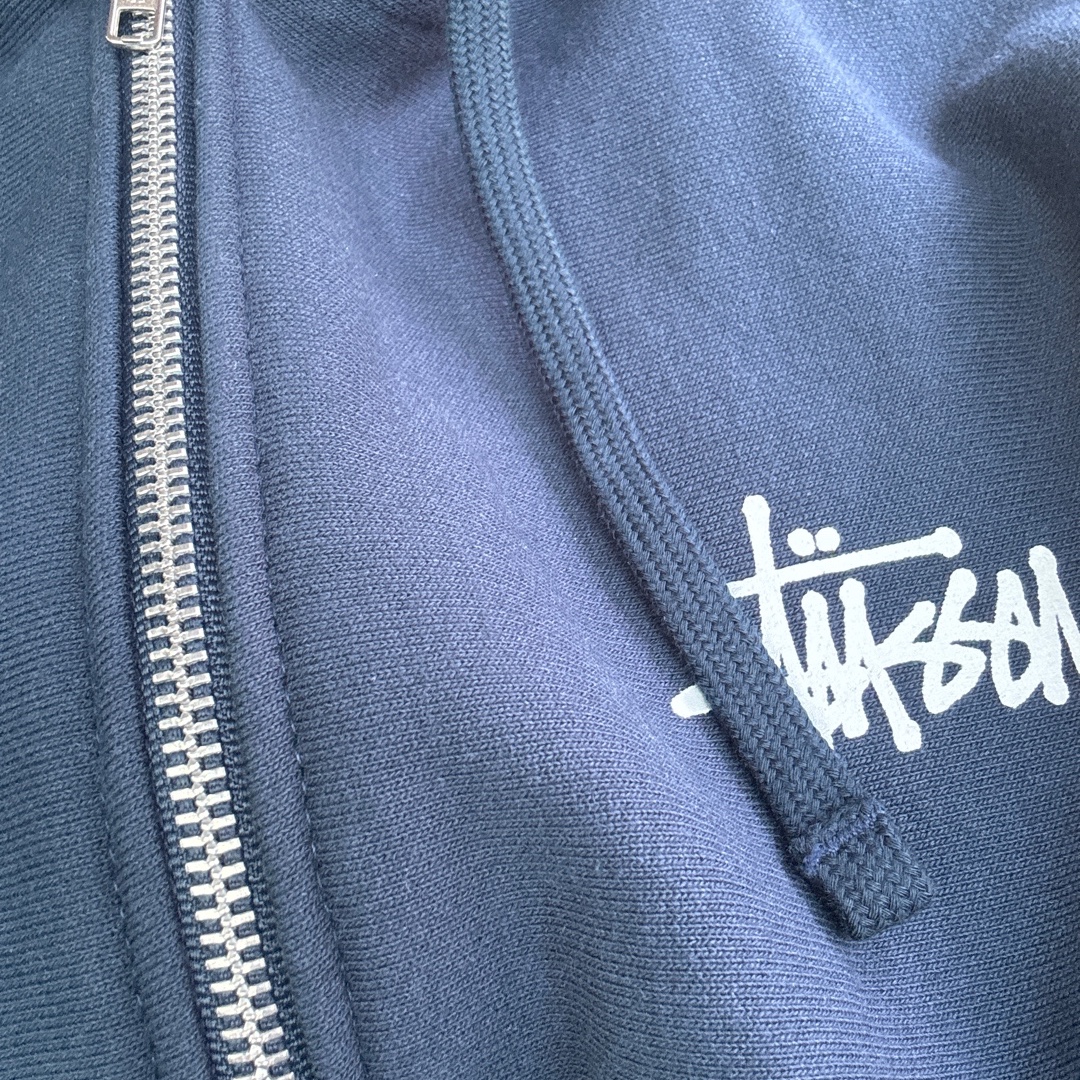 Stussy Basic Stussy Zip Hoodie Navy 2024, 2025 착용 스타일