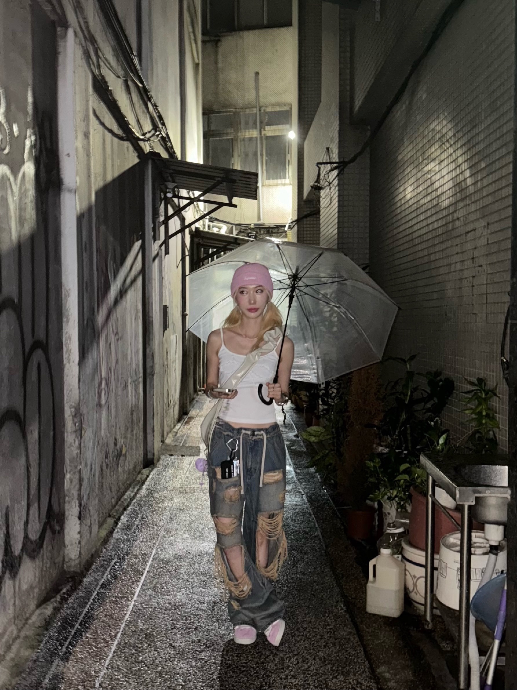Supreme Loose Gauge Beanie Pink - 24FW, (W) Adidas Campus 00s Bliss Lilac 착용 스타일 - 2