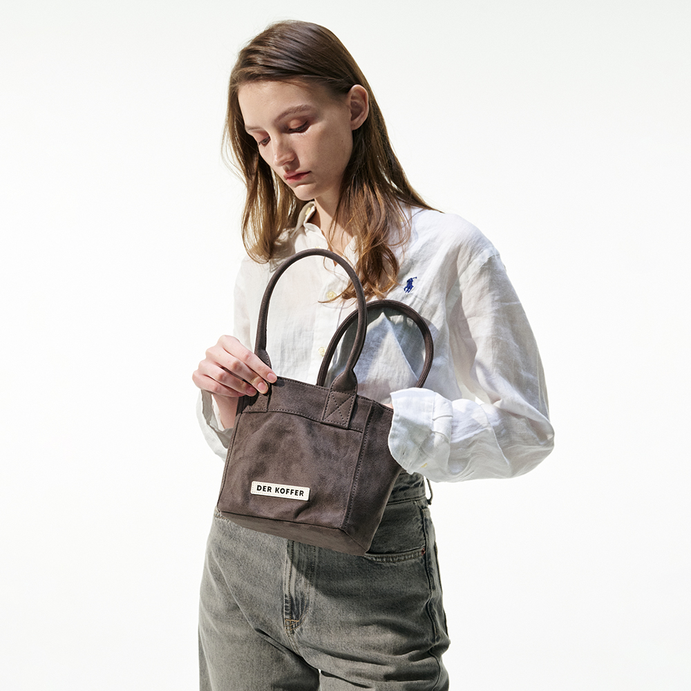 델 코퍼 쇼퍼 스웨이드 미니 차콜(Der koffer Shopper Suede Mini Charcoal) - 3