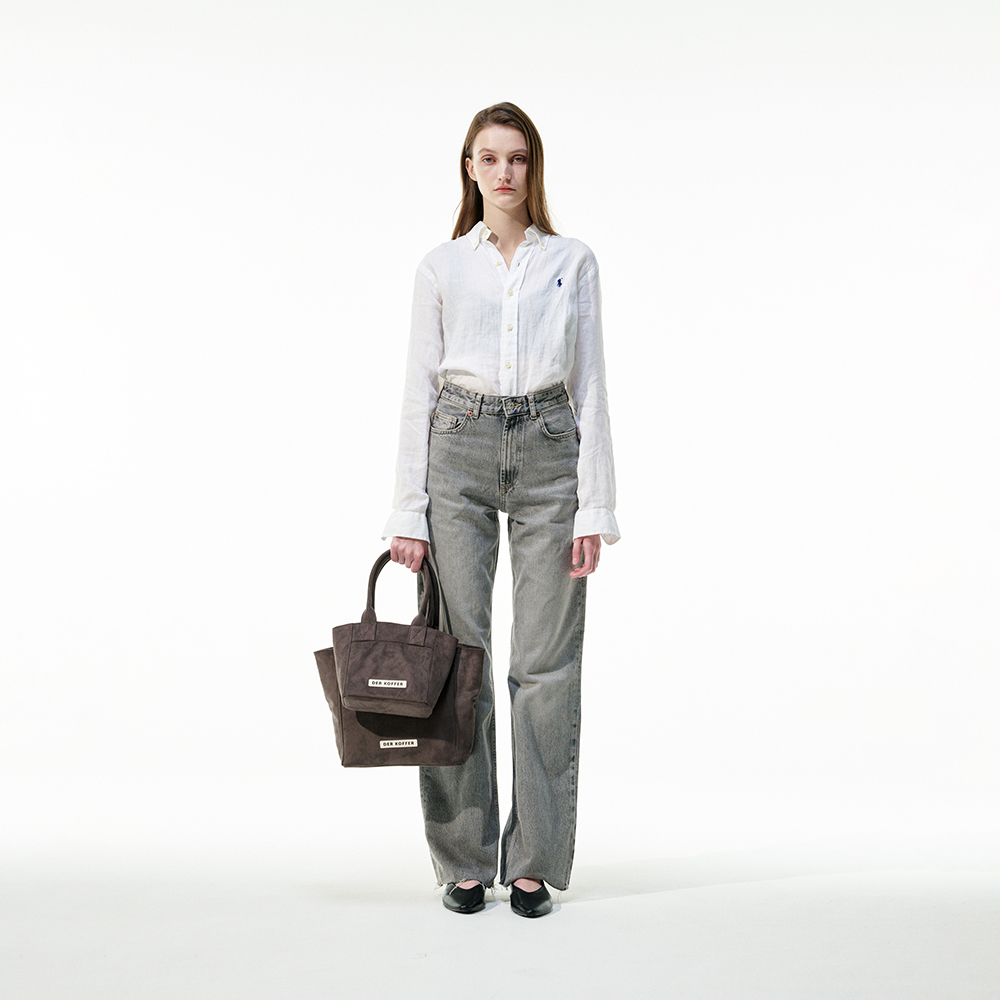델 코퍼 쇼퍼 스웨이드 미니 차콜(Der koffer Shopper Suede Mini Charcoal) - 2