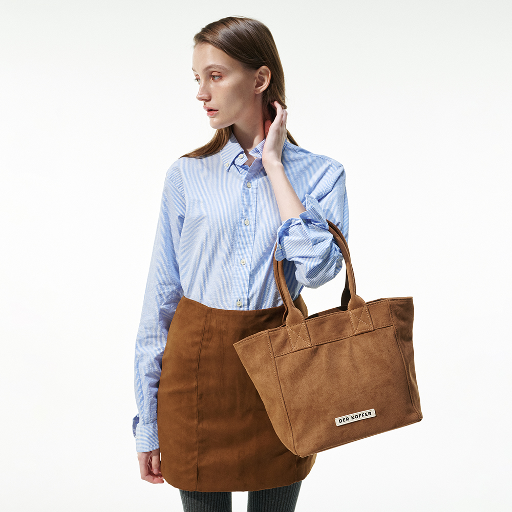 델 코퍼 쇼퍼 스웨이드 미디움 브라운(Der koffer Shopper Suede MD Brown) - 3