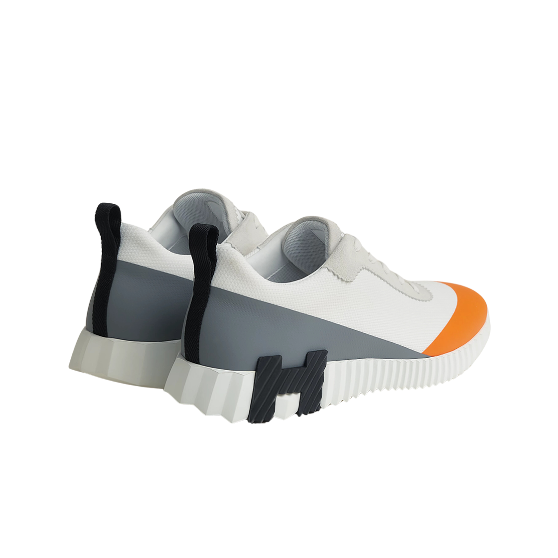 에르메스 바운싱 스니커즈 카프스킨 스웨이드 고트스킨 & 멀티꼴로르 오랑쥬(Hermes Bouncing Sneakers Calfskin Suede Goatskin & Multicolore Orange) - 2