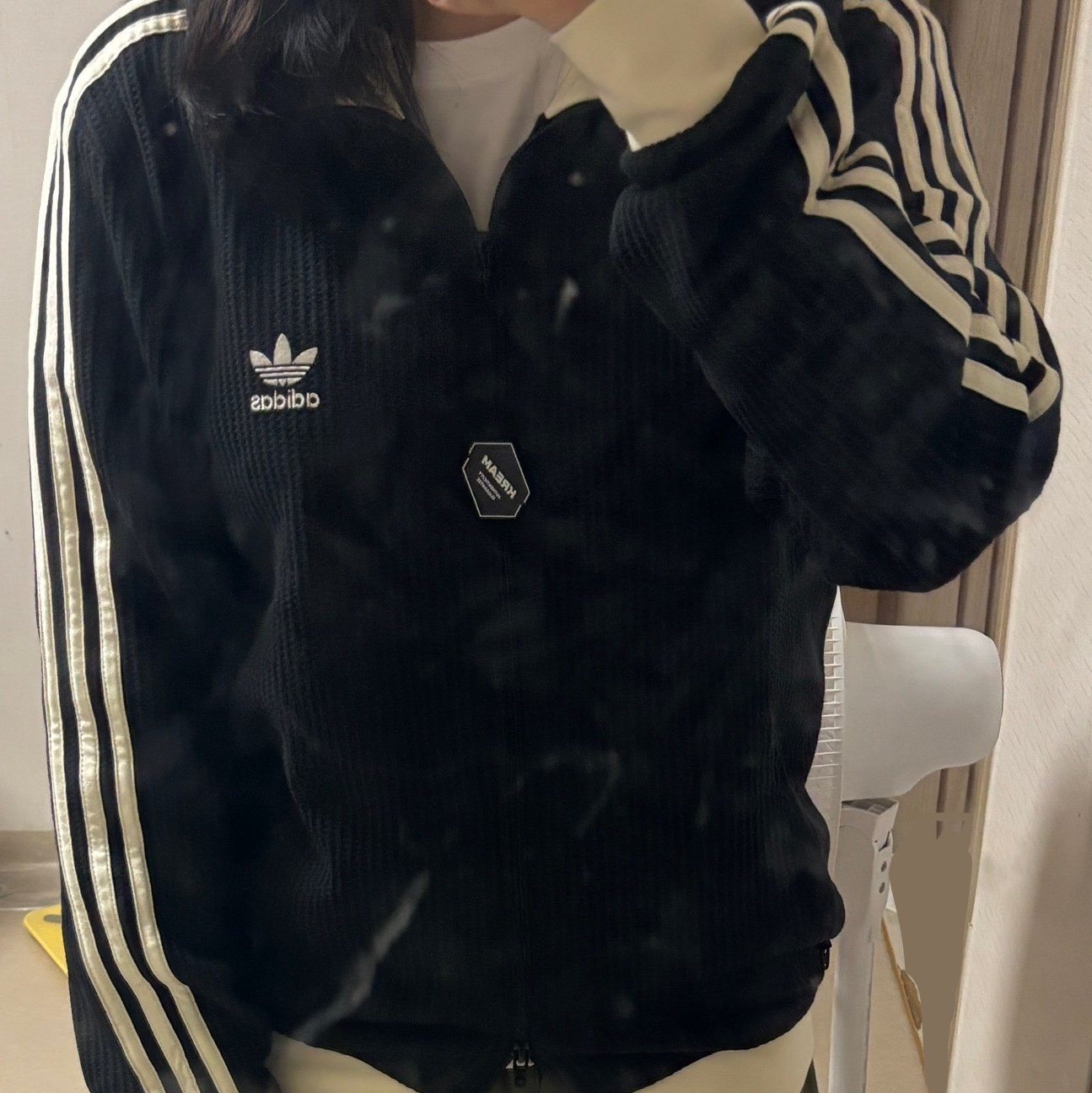 Adidas Waffle Beckenbauer Track Top Black - KR Sizing 착용 스타일
