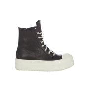 (W) Rick Owens Porterville Mega Bumper Sneakers in Washed Calf Black Milk