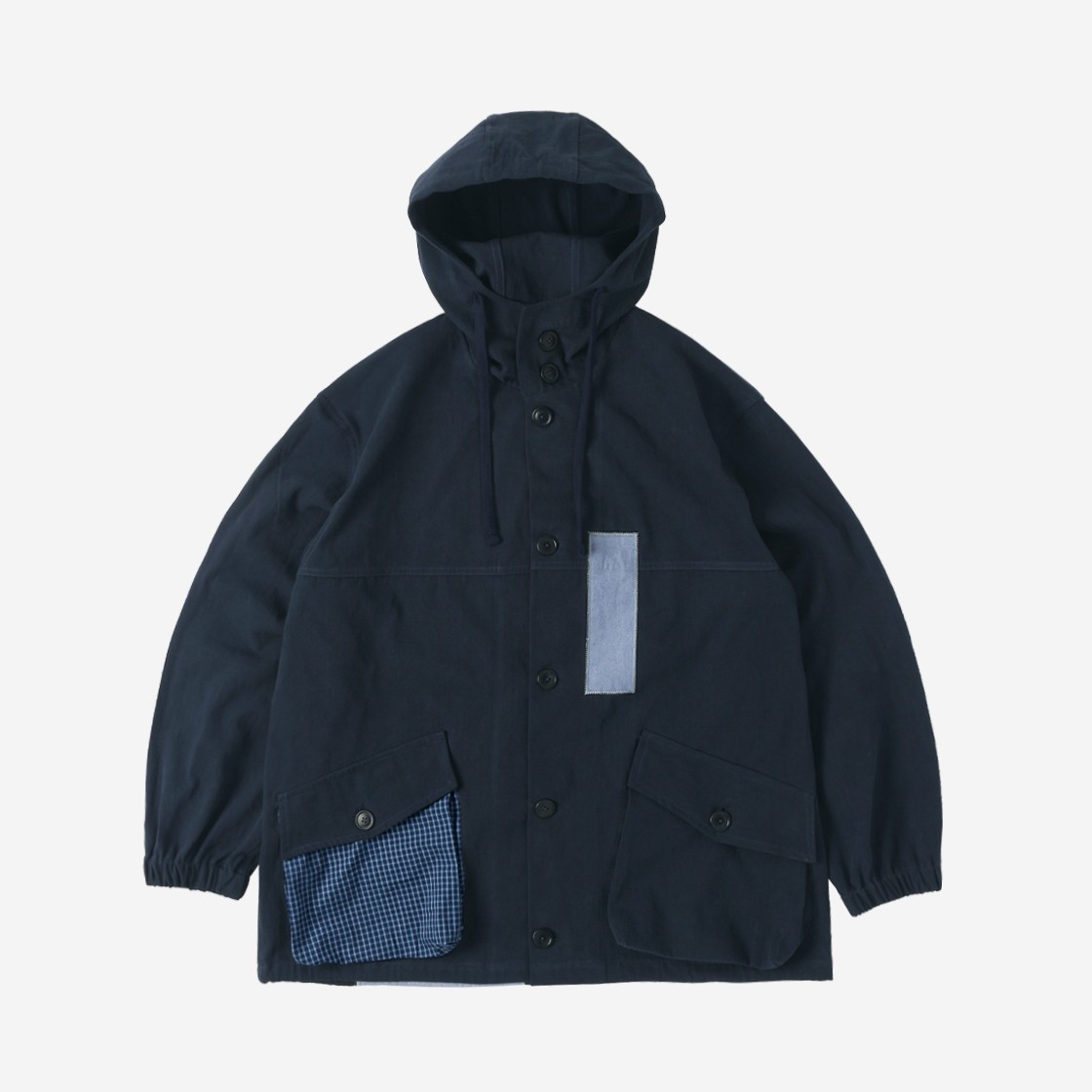 [예약 배송] Sunnect Patchwork Hoodie Parka Navy 상세 이미지 1