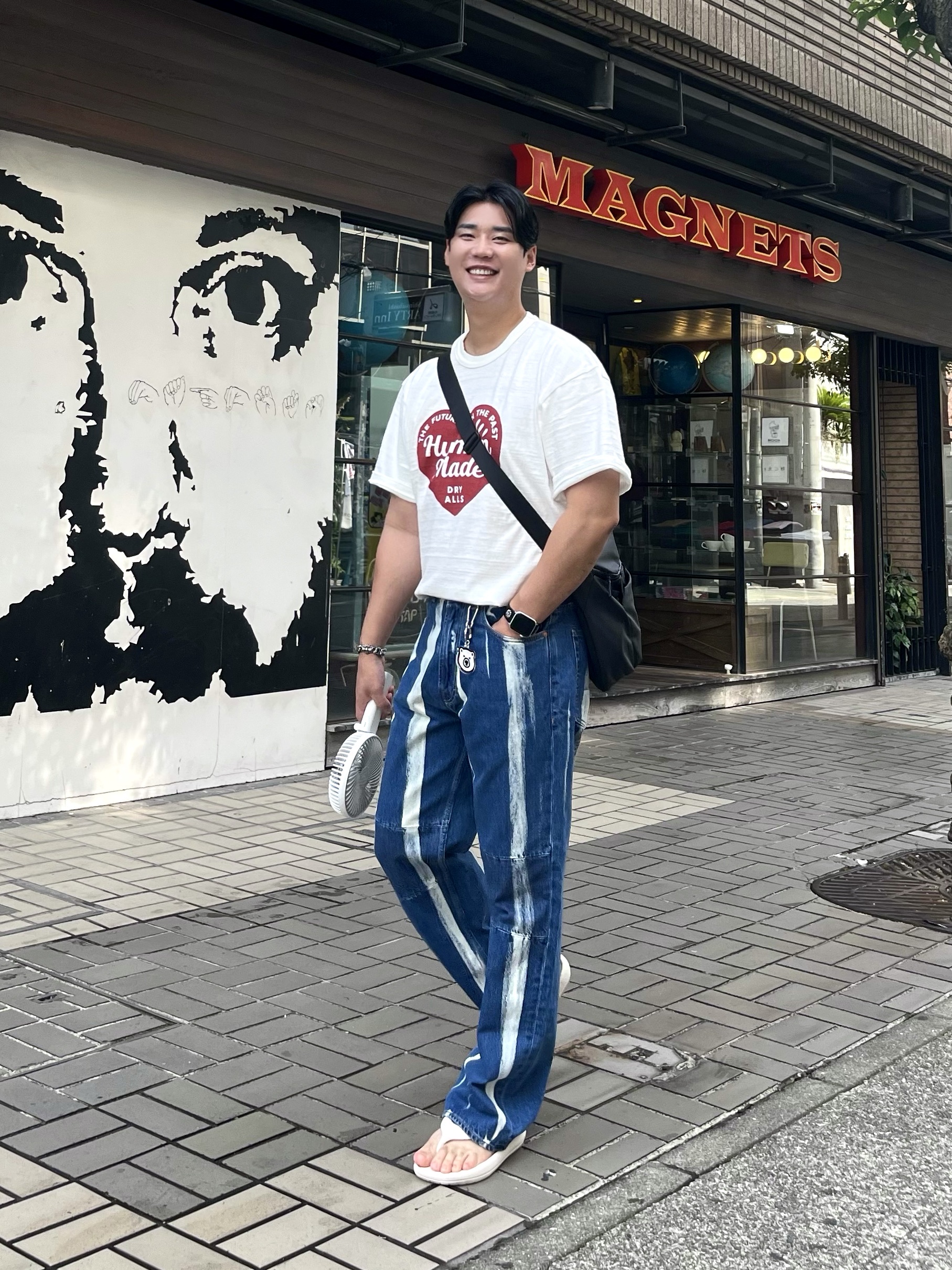 Our Legacy Extended Third Cut Glass Bleach Denim 착용 스타일 - 1