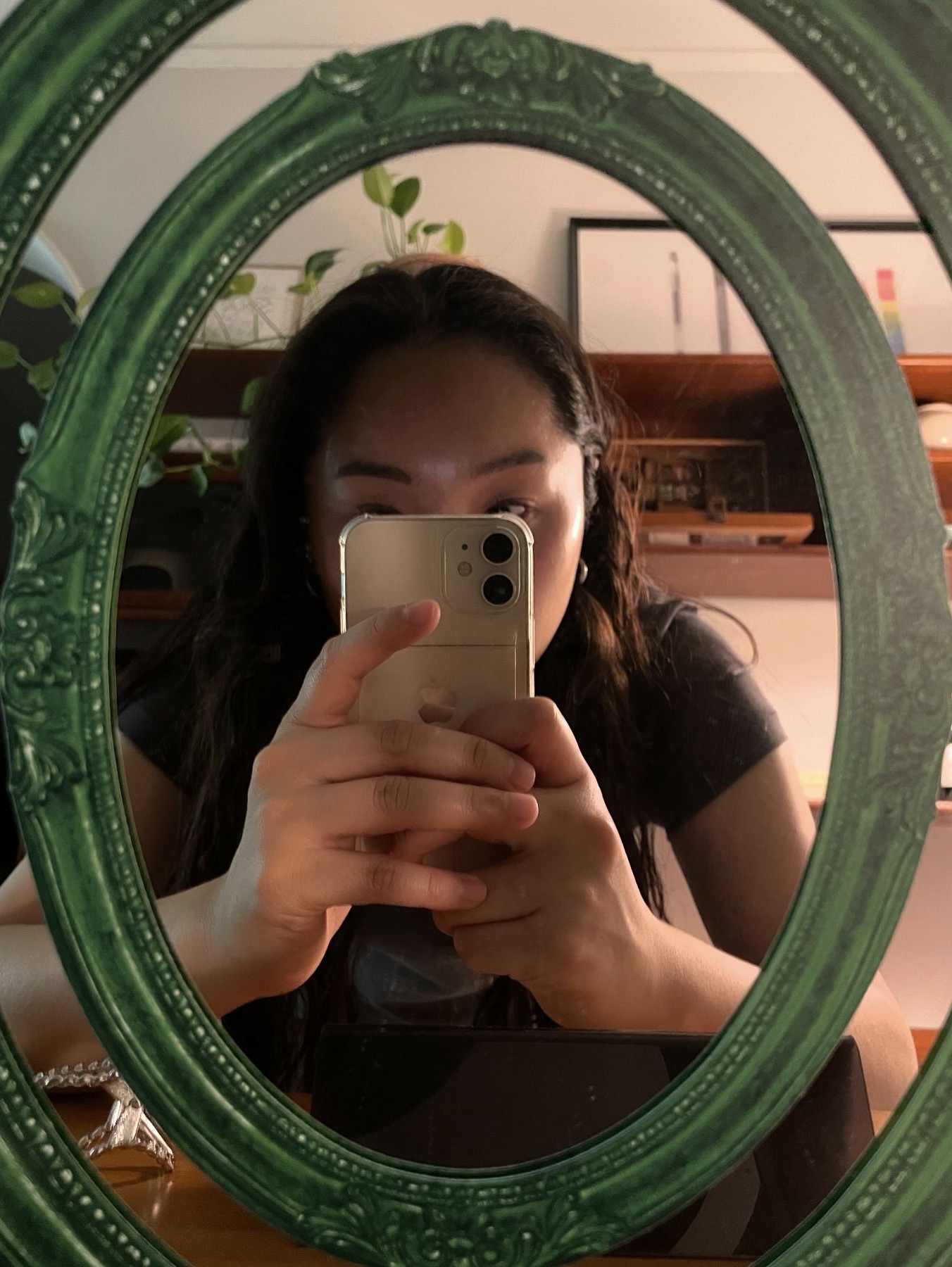 Say Touche Framex3 Table Mirror Small Green, Say Touche Framex3 Table Mirror Small Orange 착용 스타일