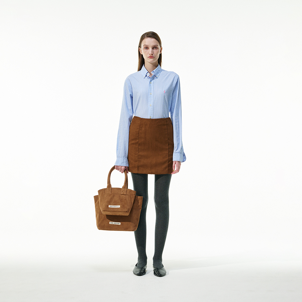 델 코퍼 쇼퍼 스웨이드 미니 브라운(Der koffer Shopper Suede Mini Brown) - 2