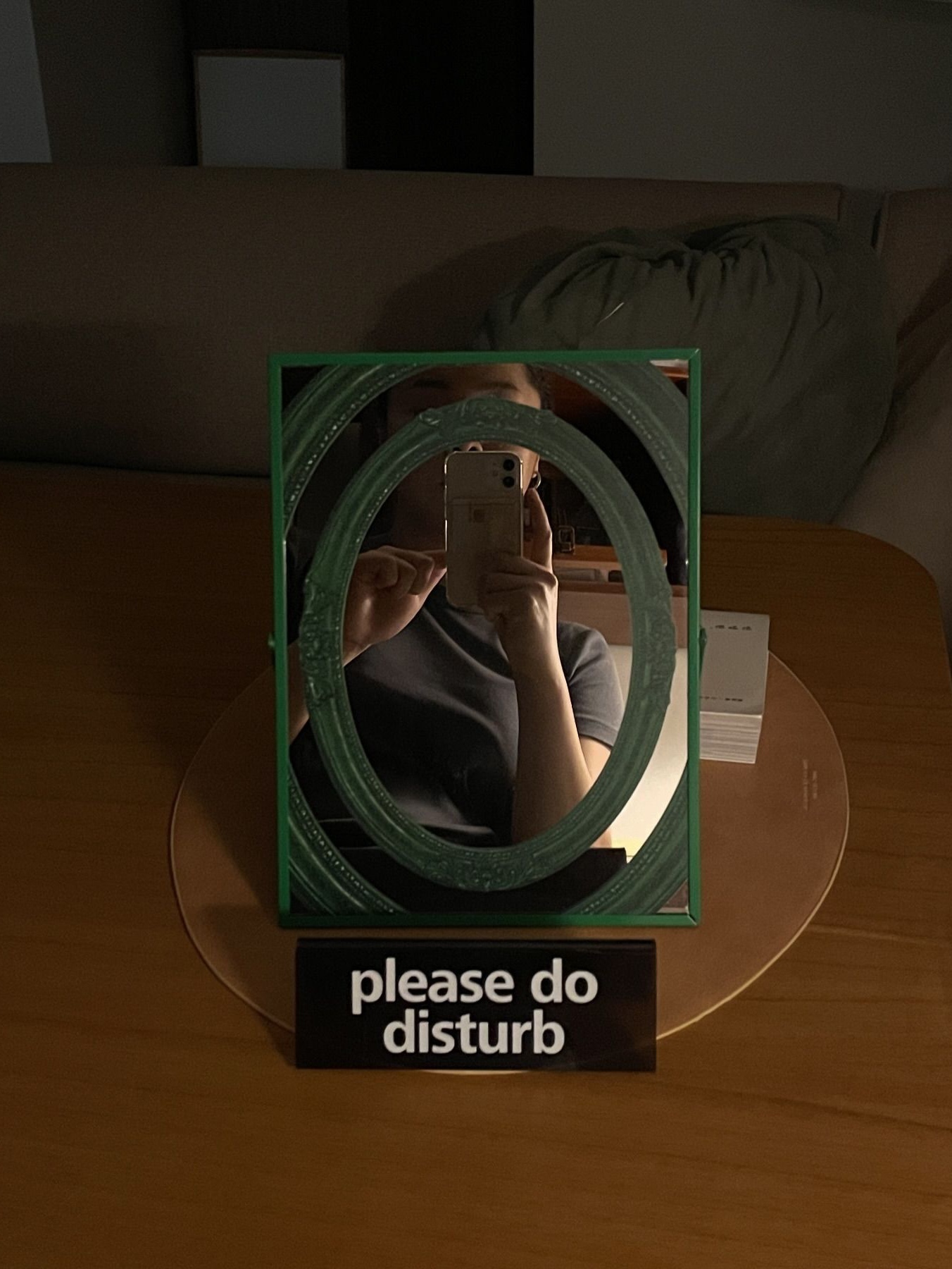 Say Touche Framex3 Table Mirror Small Green, Say Touche Framex3 Table Mirror Small Orange 착용 스타일
