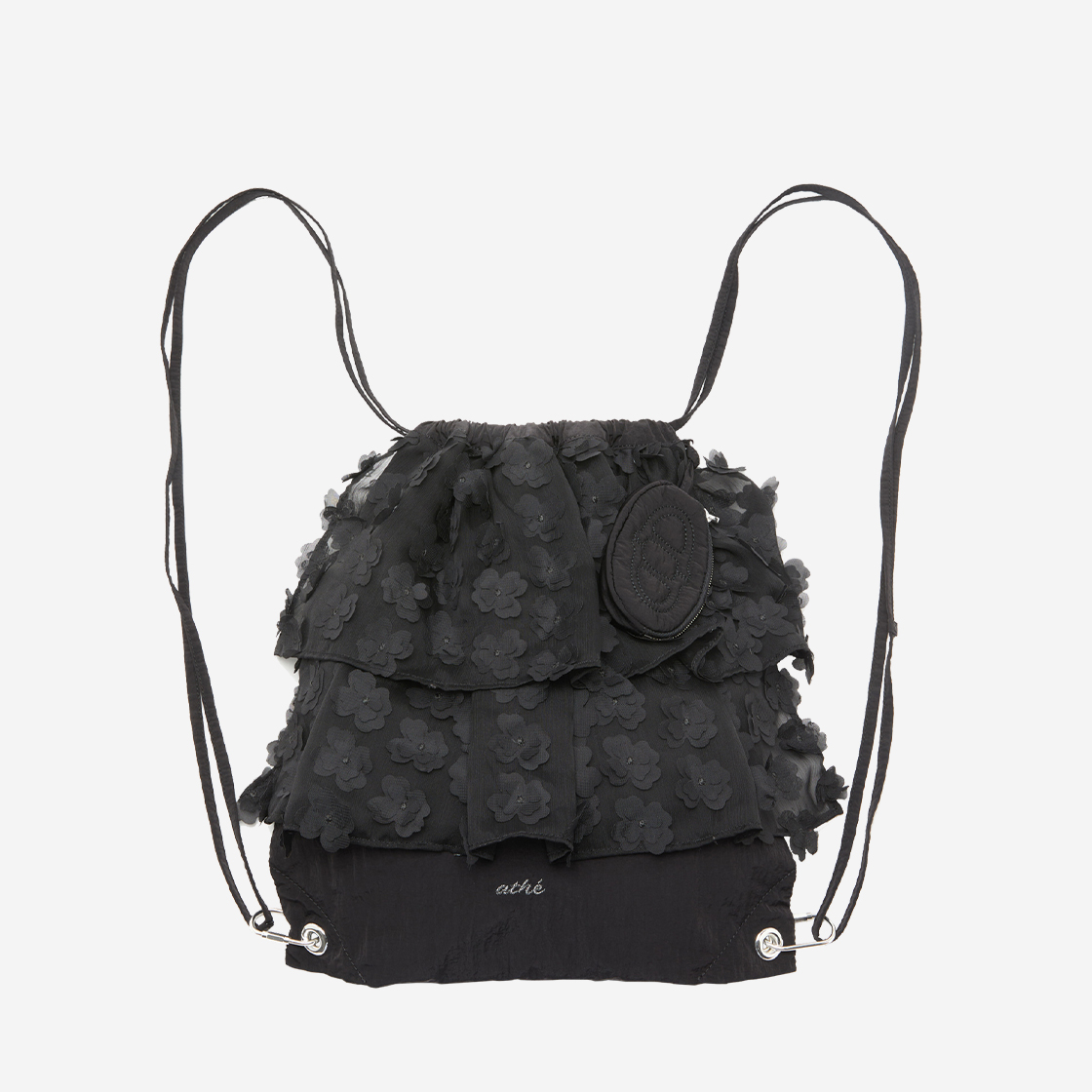 아떼바네사브루노 프릴 플라워 백팩 & 숄더백 블랙(Athe Vanessabruno Prill Flower Backpack And Shoulder Bag Black) - 3