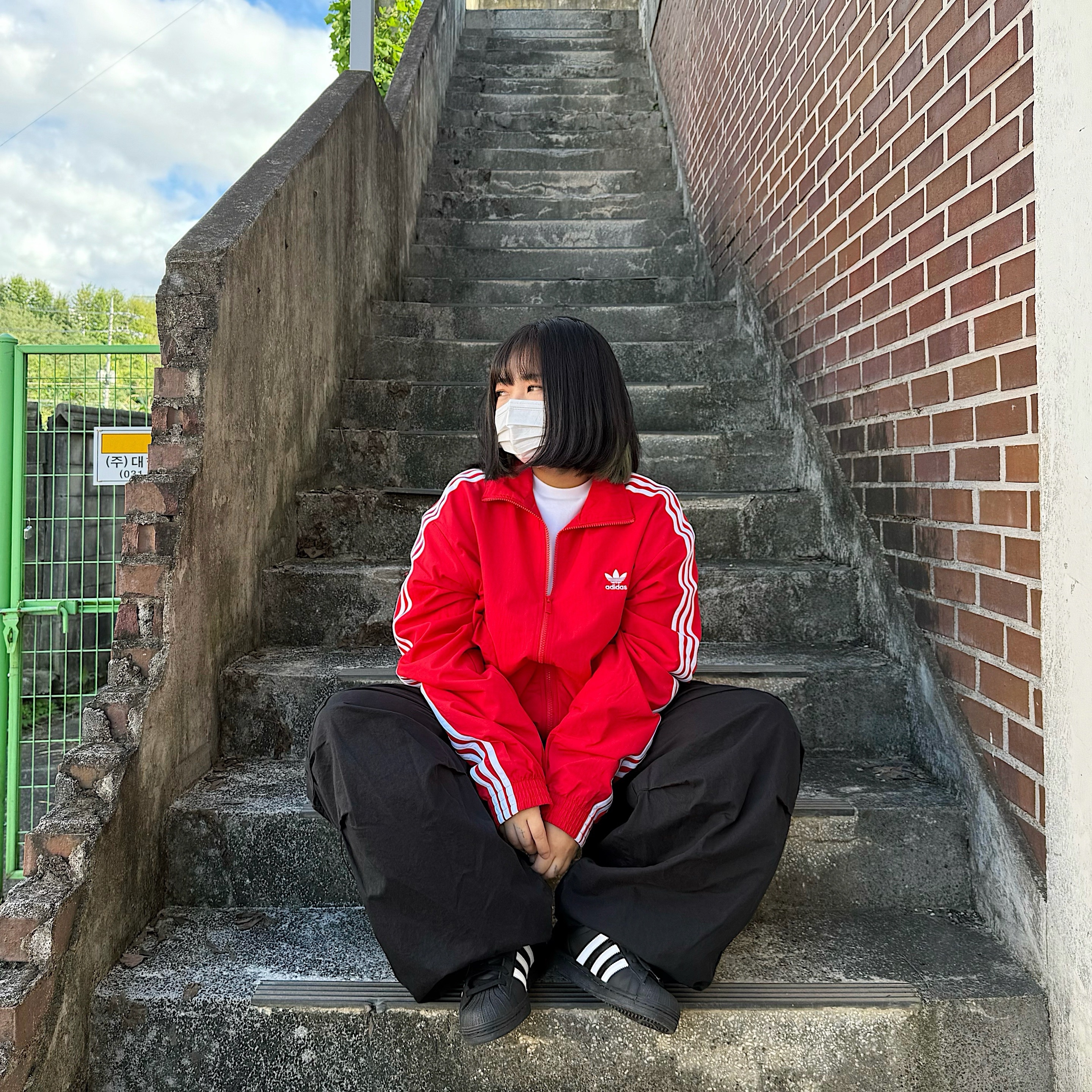 Adidas Adicolor Woven Firebird Track Top Better Scarlet - KR Sizing, Adidas Superstar Core Black White 착용 스타일