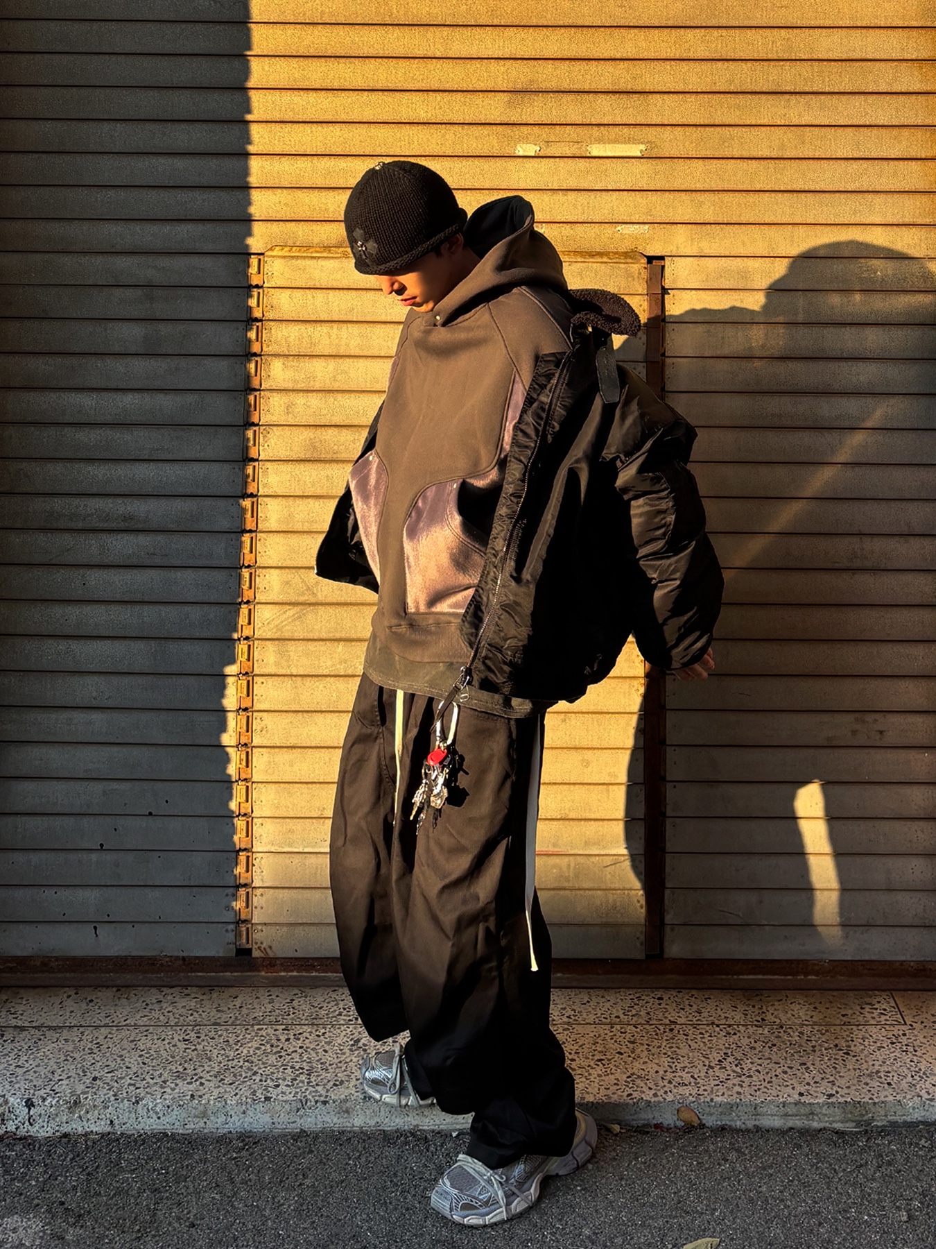 Wapworks Fur Scrap Heavy Sweat Hoodie Brighten, Balenciaga 3XL Sneakers Light Beige 착용 스타일 - 3