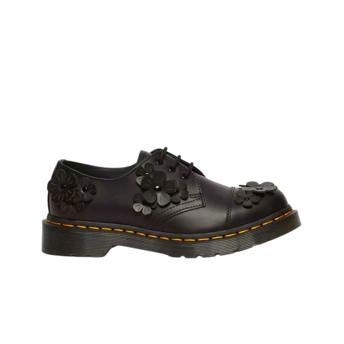 Dr. Martens 1461 Flower Applique Leather Oxford Shoes Black 상세 이미지 1