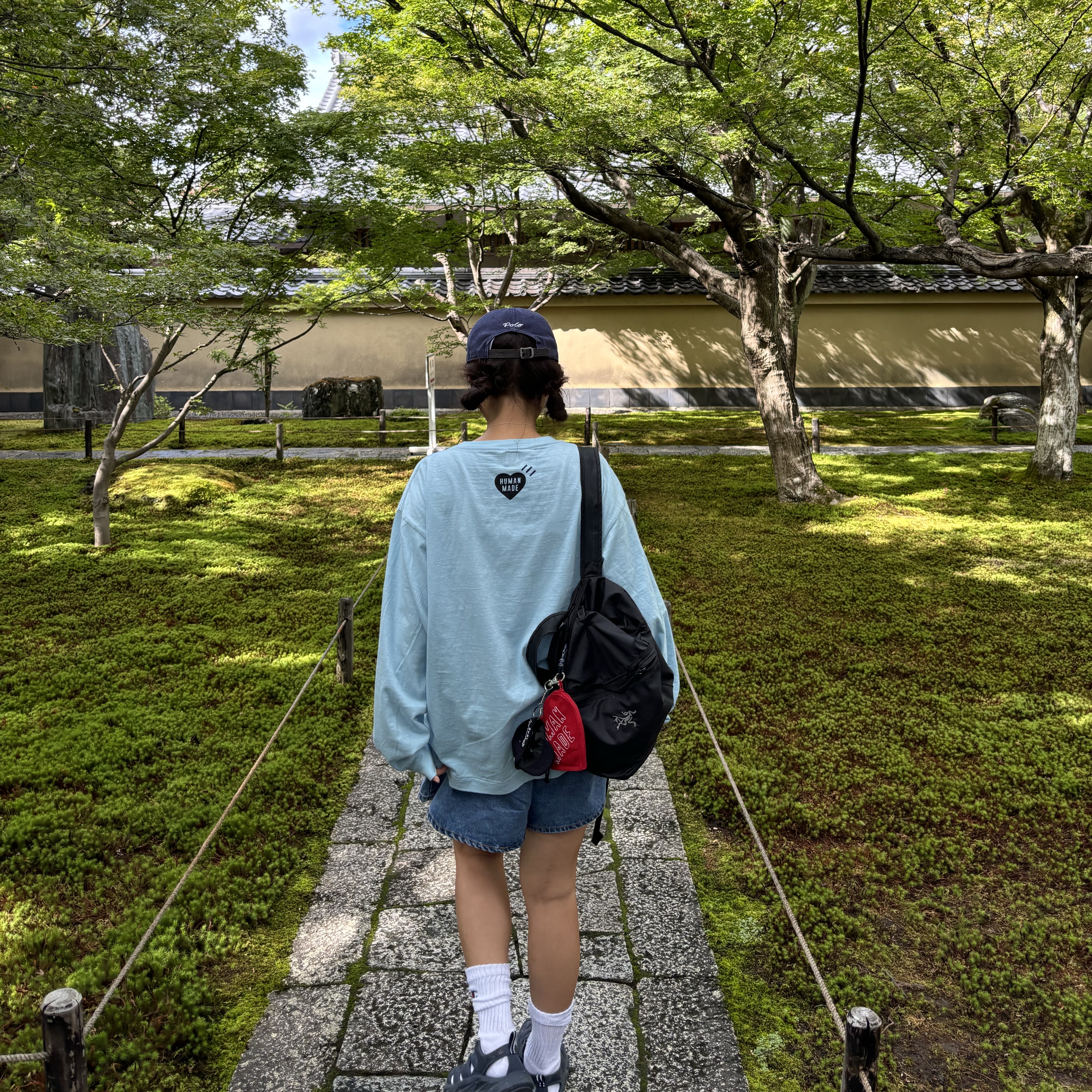 Human Made Graphic L/S T-Shirt Blue, Hoka Hopara Navy 착용 스타일 - 2