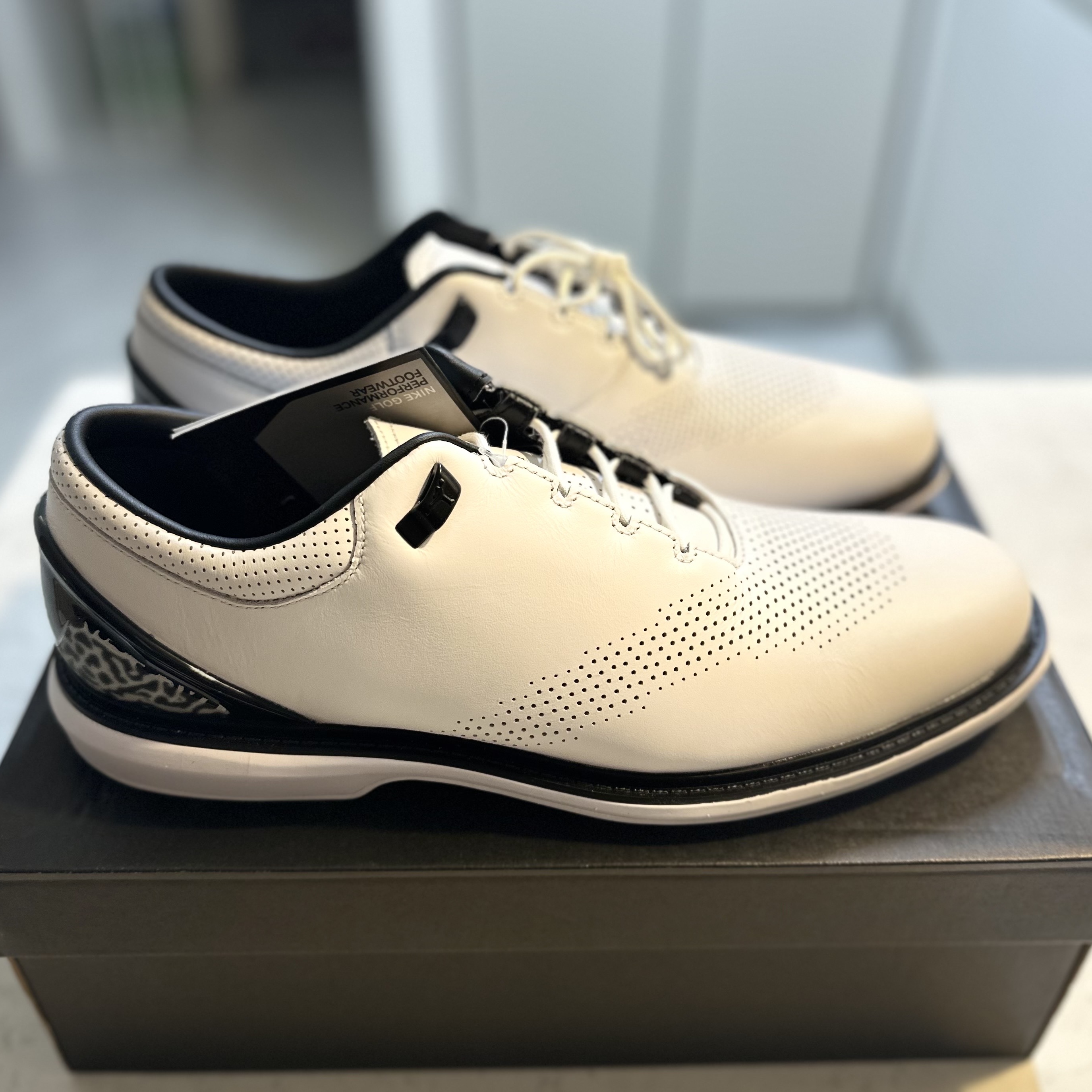 Jordan ADG 4 Golf White Black 착용 스타일 - 3