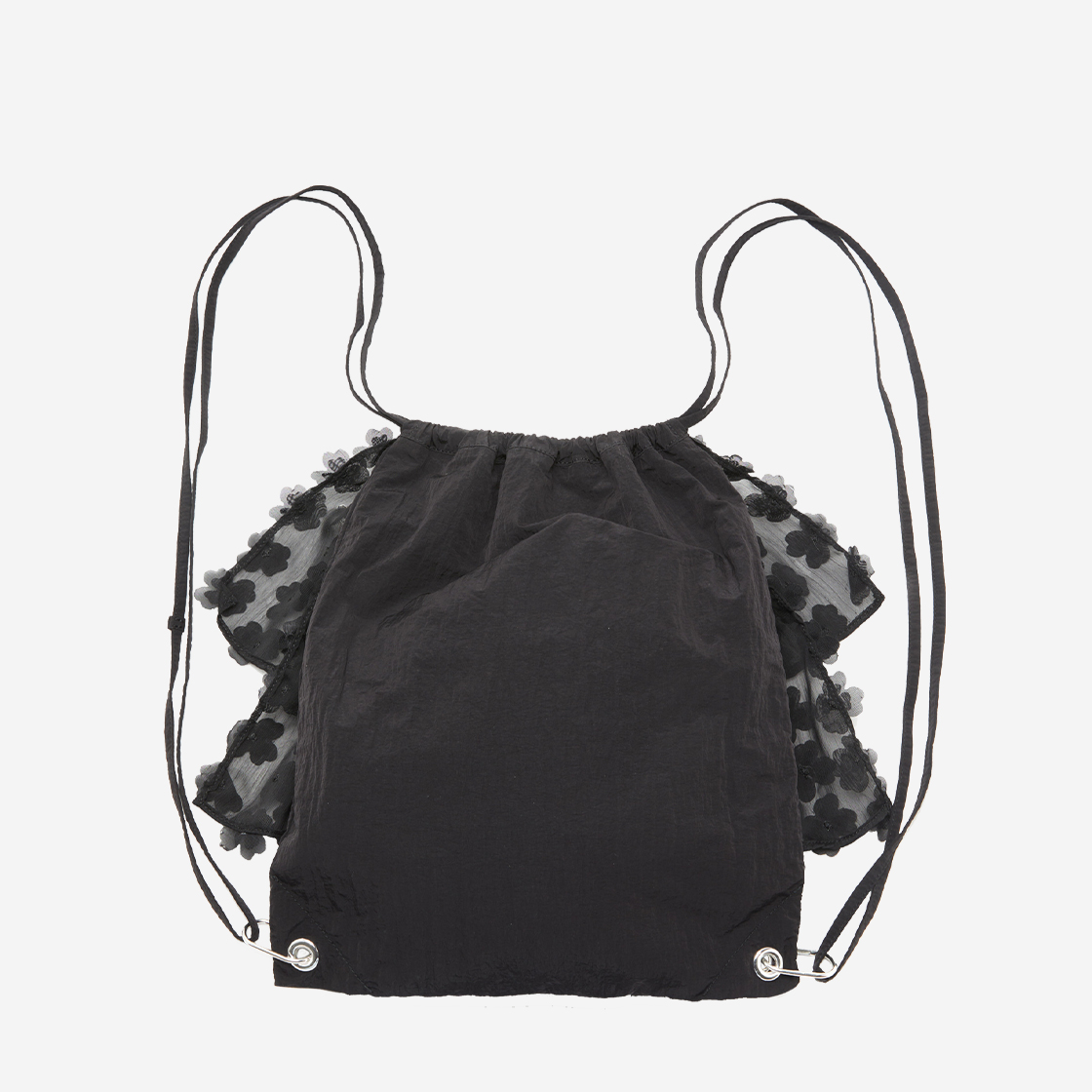 아떼바네사브루노 프릴 플라워 백팩 & 숄더백 블랙(Athe Vanessabruno Prill Flower Backpack And Shoulder Bag Black) - 4