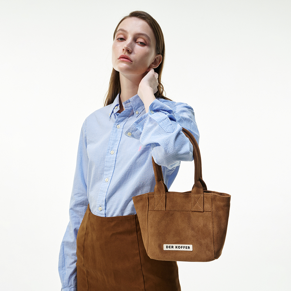 델 코퍼 쇼퍼 스웨이드 미니 브라운(Der koffer Shopper Suede Mini Brown) - 3