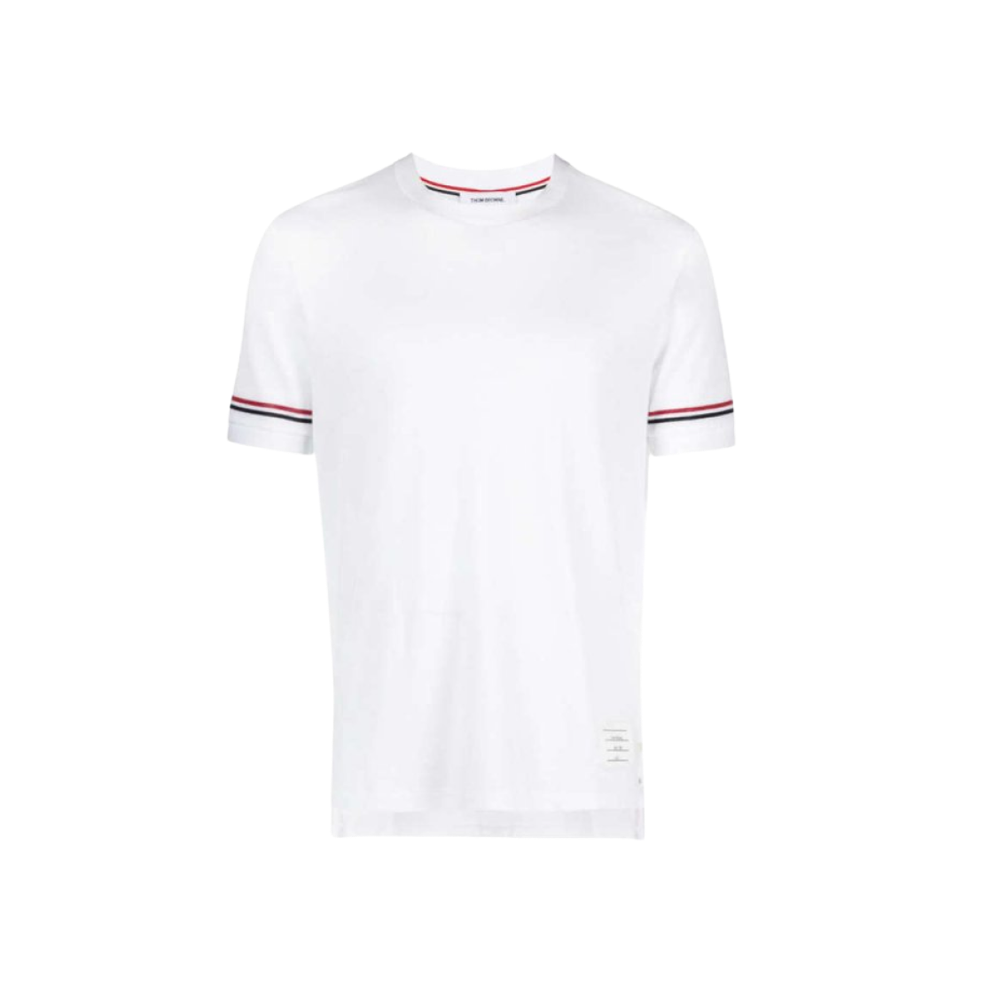 Thom Browne Lightweight Cotton Short Sleeve Striped T-Shirt White 상세 이미지 1